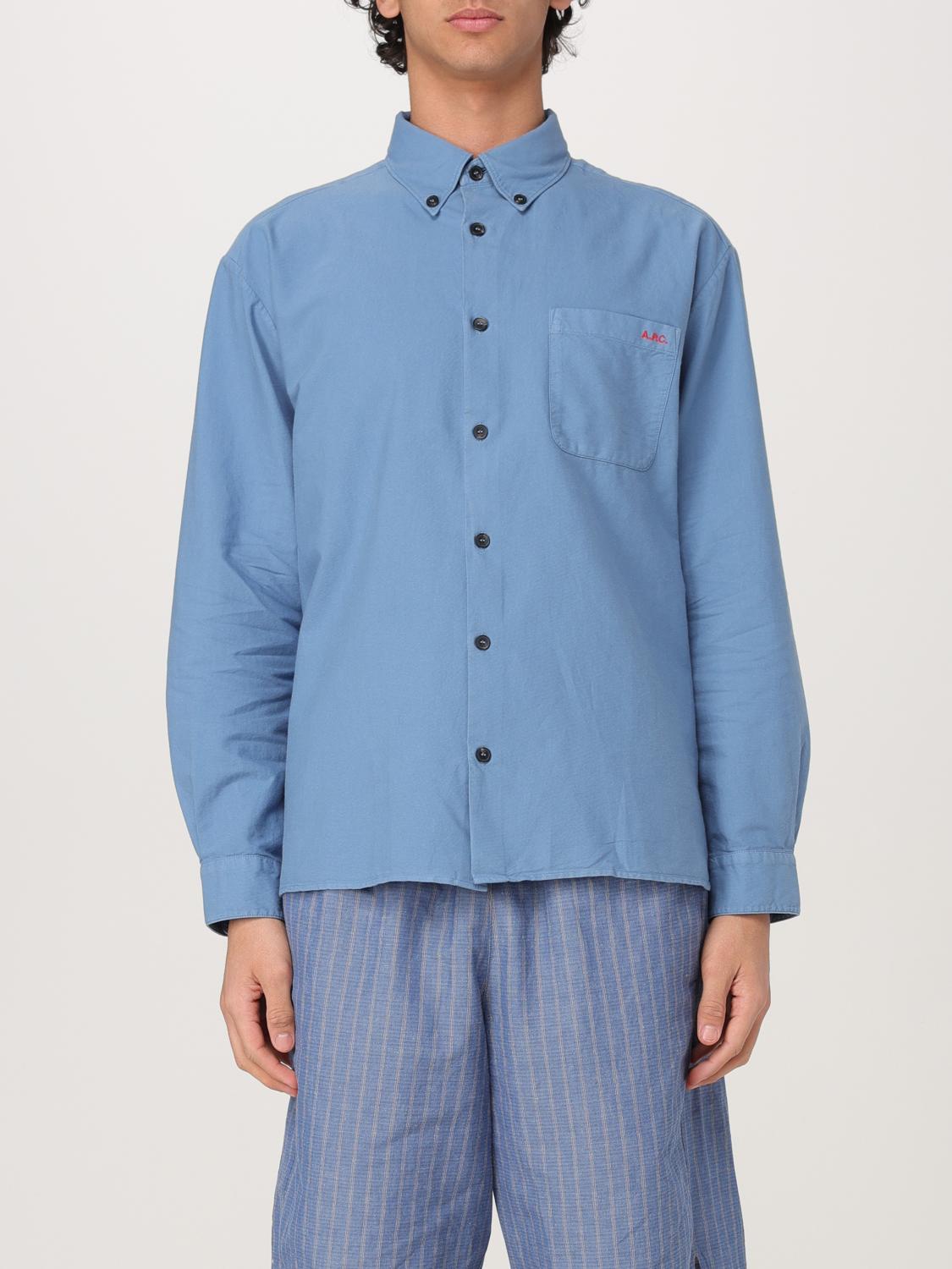 A.P.C. CAMICIA: Camicia A.P.C. in cotone , Blue - Img 1