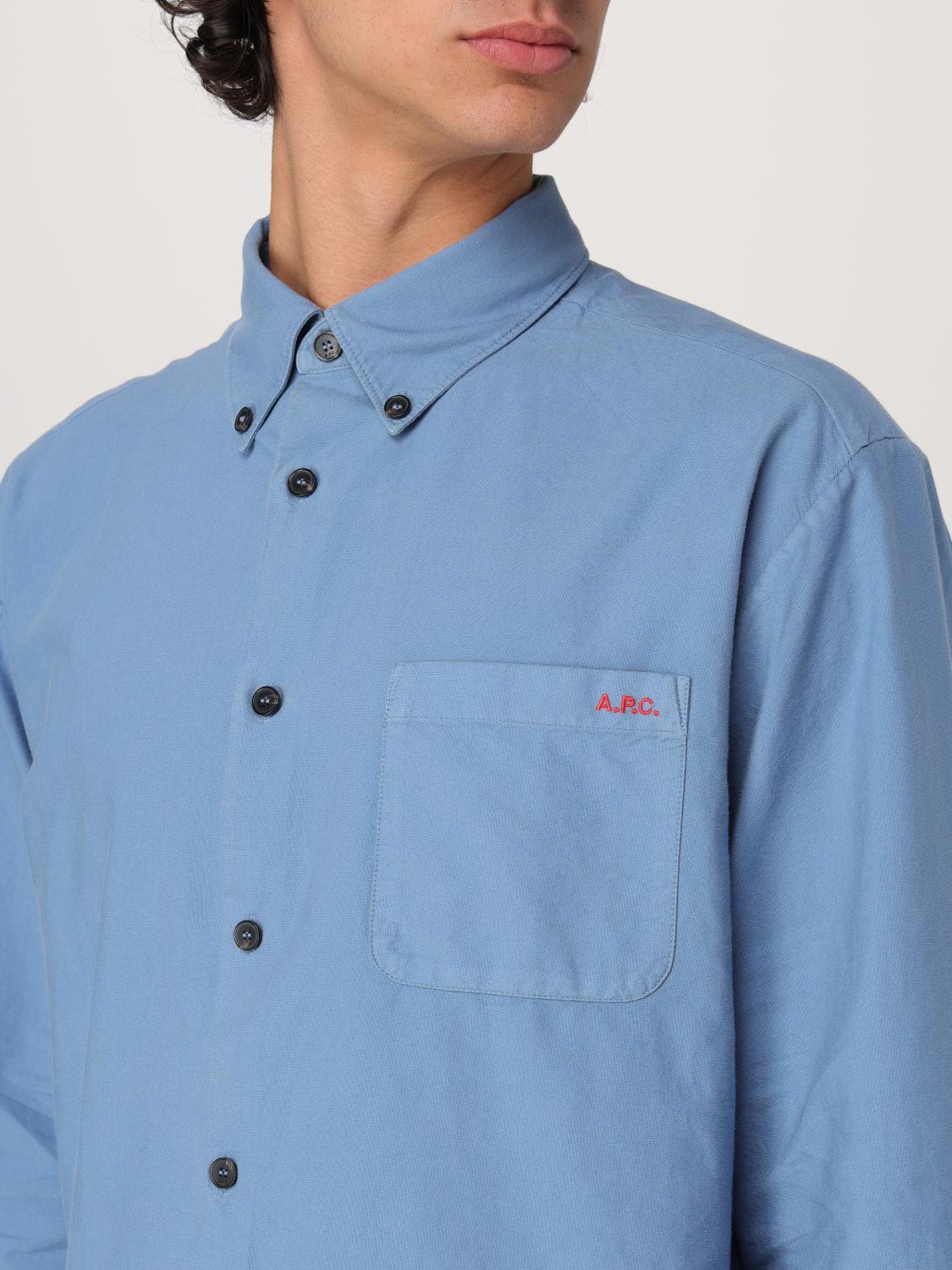 A.P.C. CAMICIA: Camicia A.P.C. in cotone , Blue - Img 3