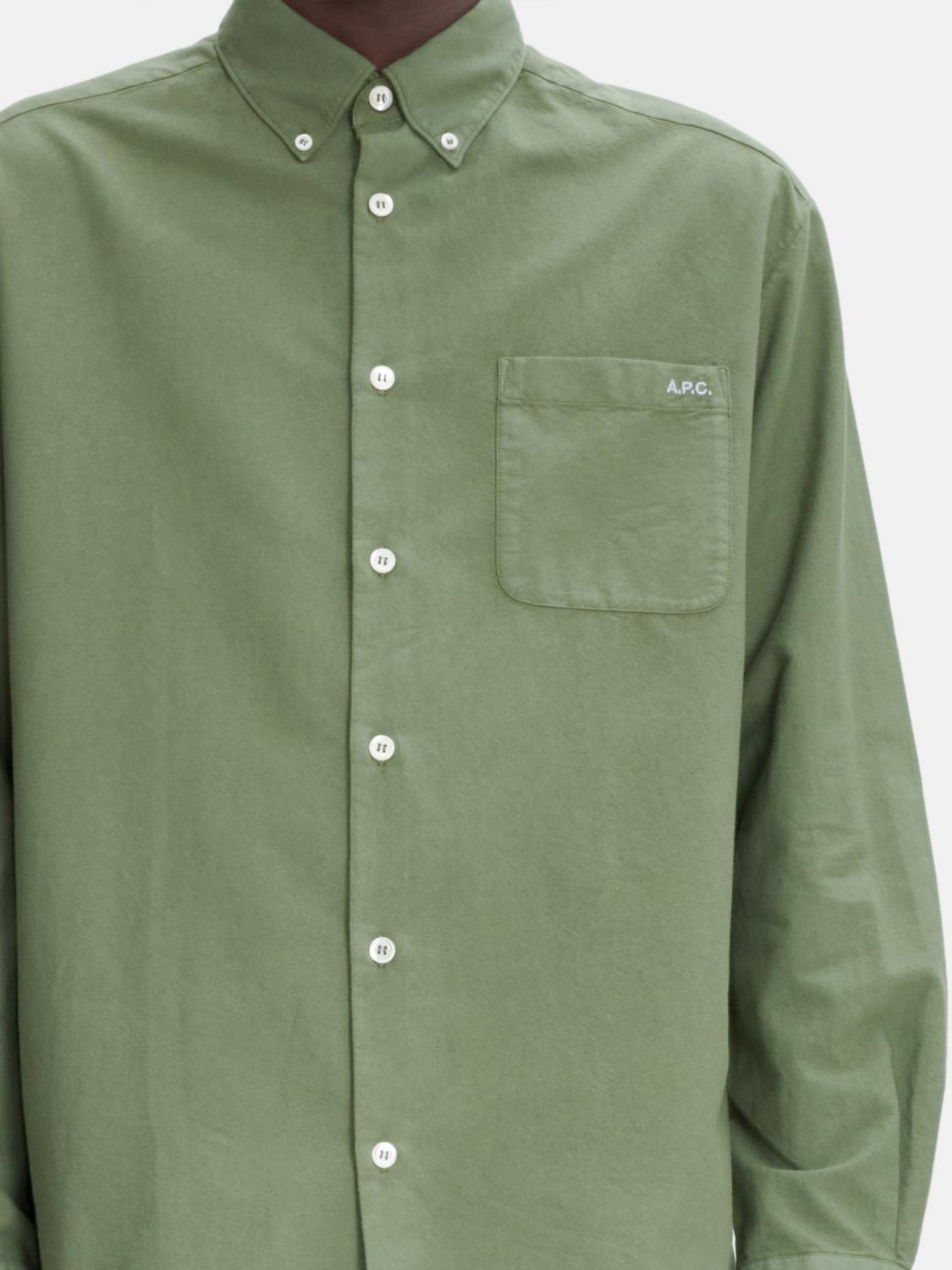 A.P.C. CAMICIA: Camicia A.P.C. in cotone , Verde - Img 3