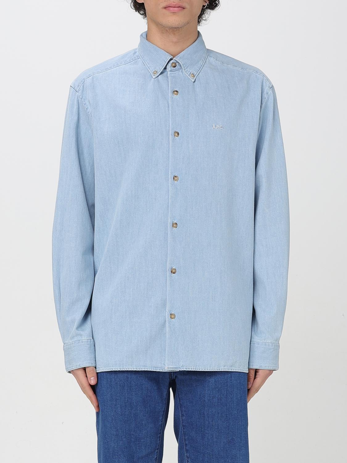 A.P.C. 衬衫: 衬衫 男士 A.P.C., 浅蓝色 - Img 1