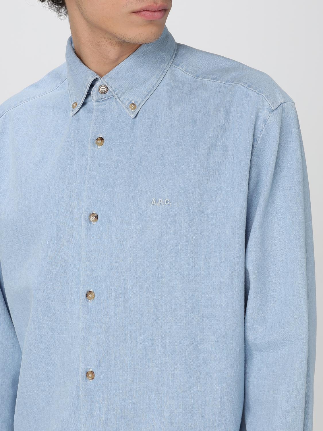 A.P.C. 衬衫: 衬衫 男士 A.P.C., 浅蓝色 - Img 3