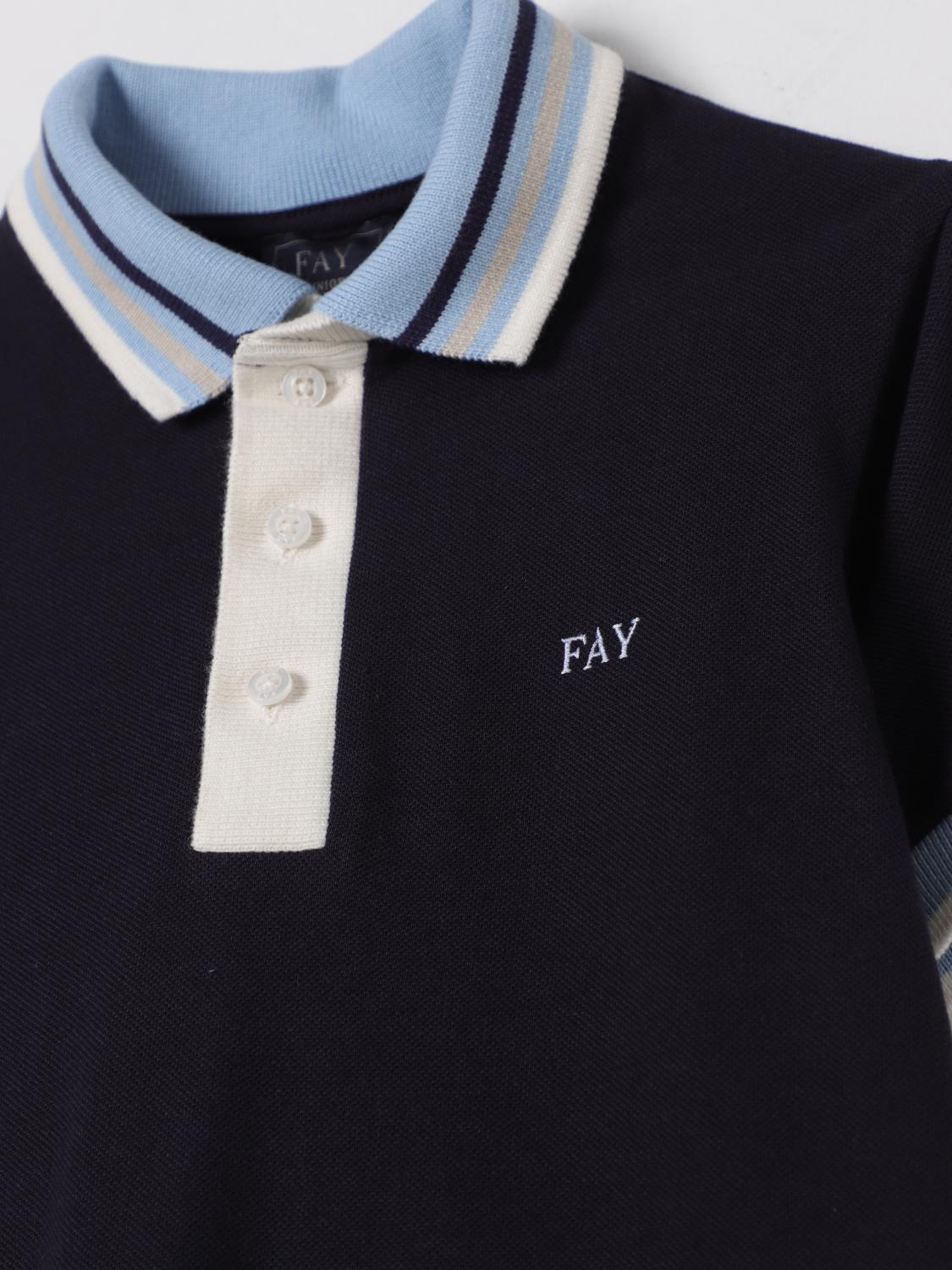 FAY JUNIOR POLO SHIRT: Polo shirt kids Fay Junior, Blue - Img 3