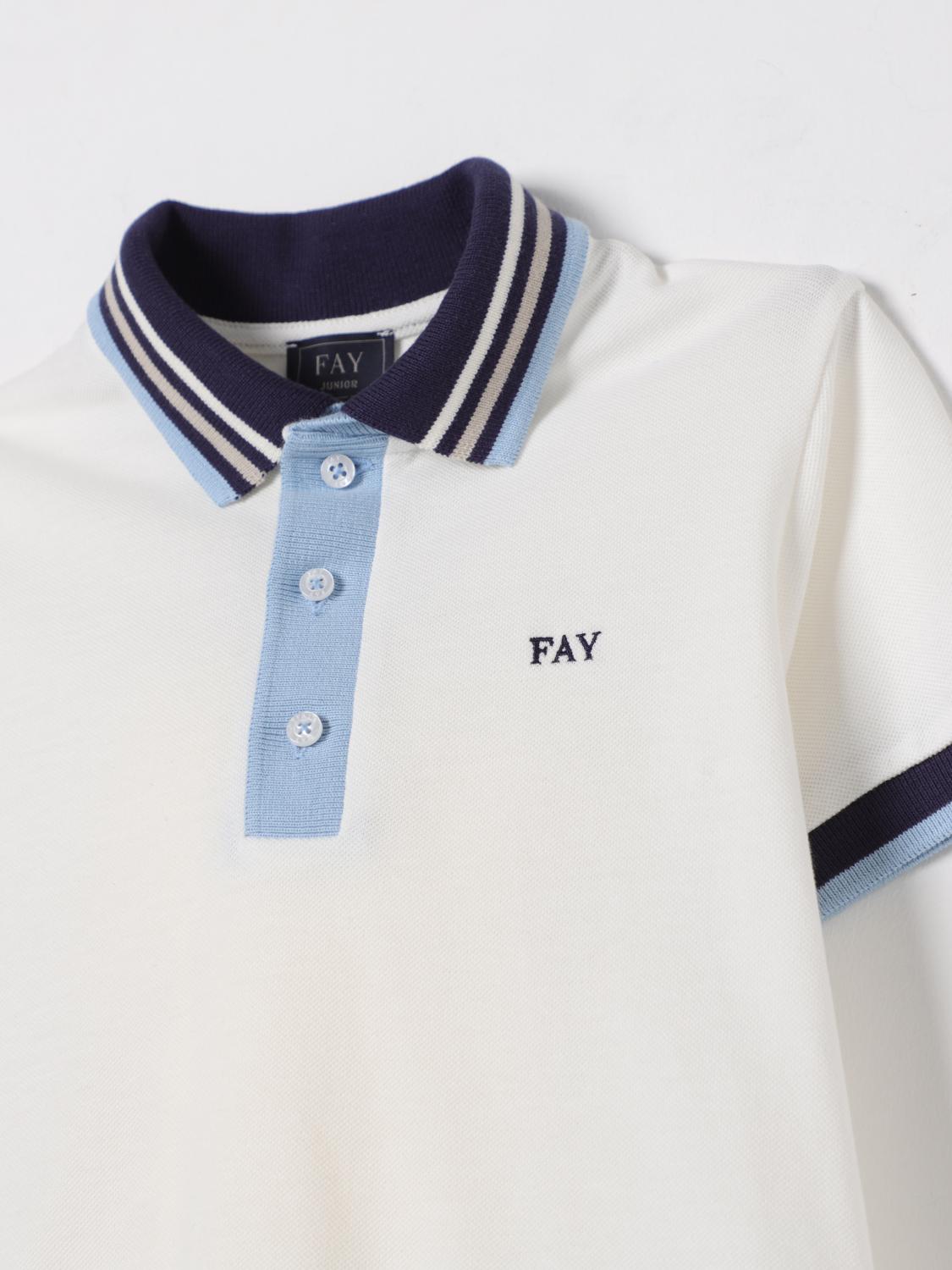 FAY JUNIOR POLO SHIRT: Polo shirt kids Fay Junior, Ivory - Img 3