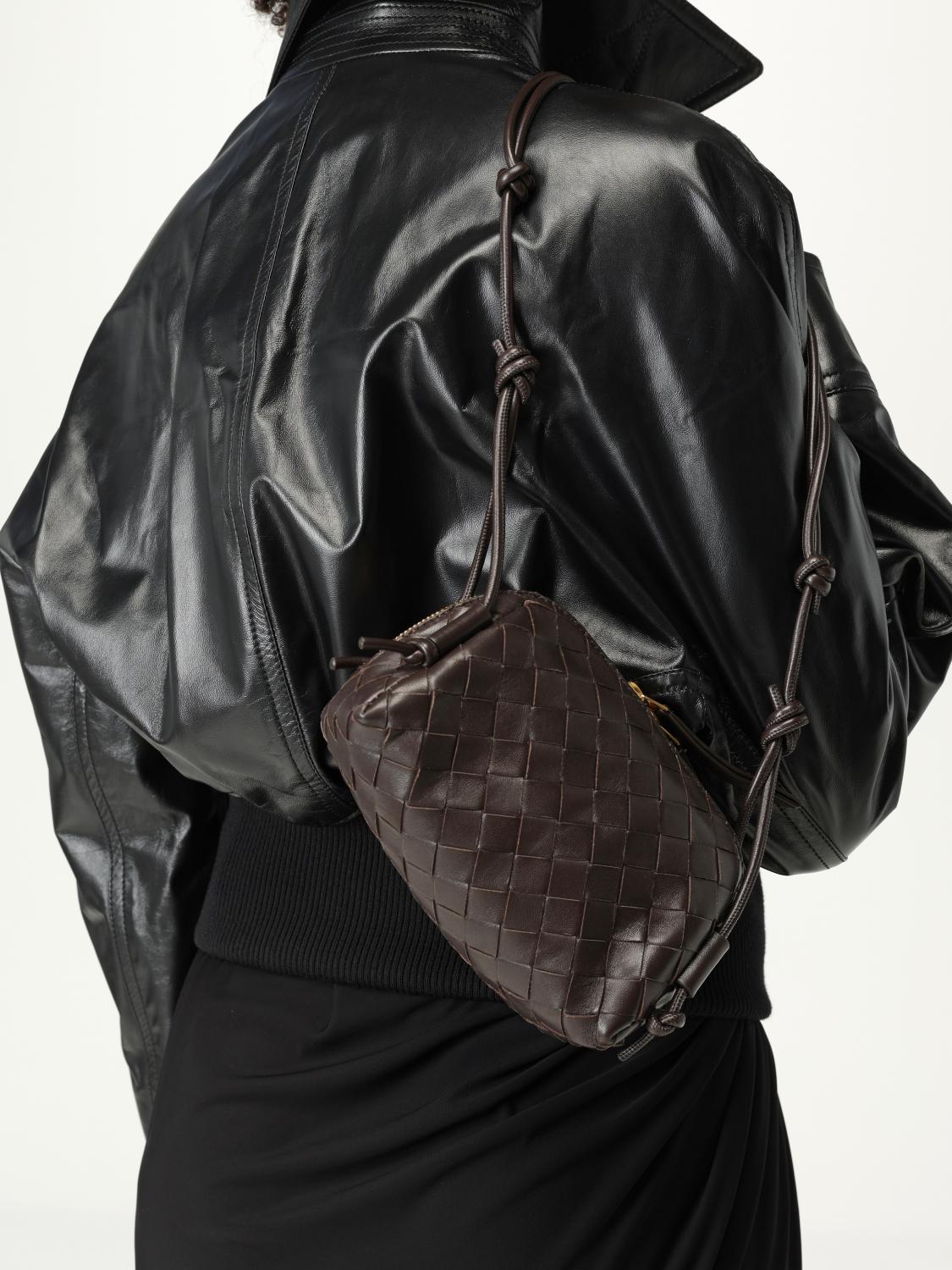 BOTTEGA VENETA BORSA MINI: Borsa Concert Bottega Veneta in nappa intrecciata , Marrone - Img 2