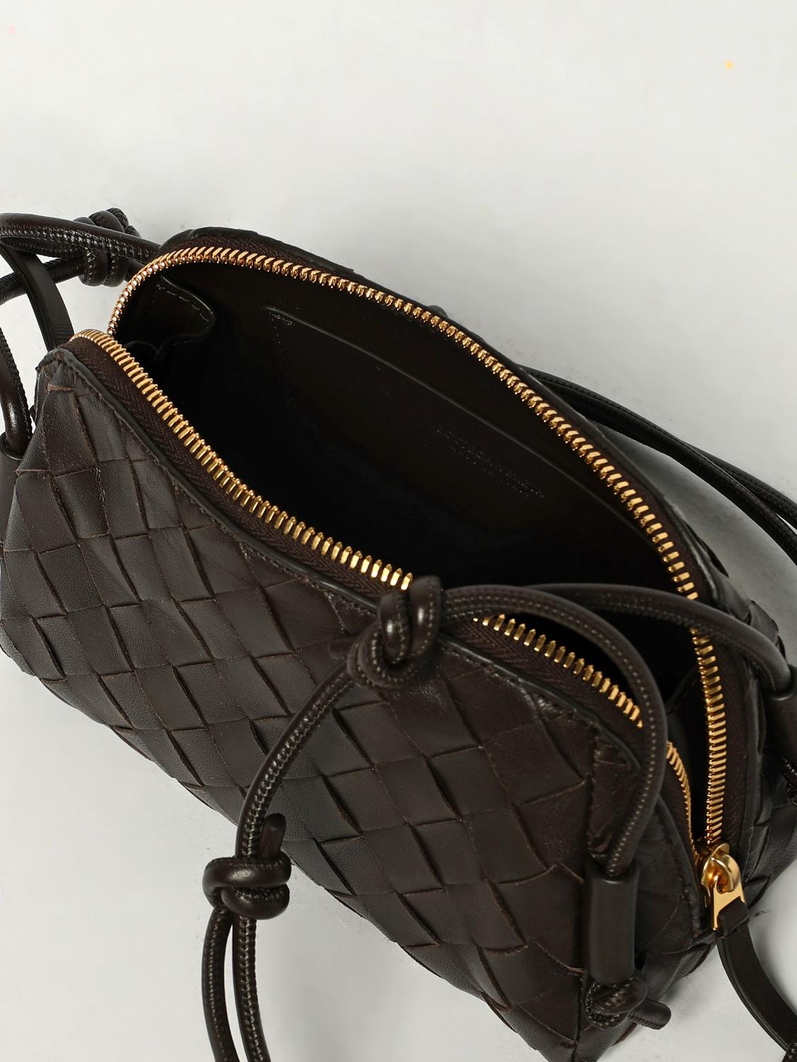 BOTTEGA VENETA BORSA MINI: Borsa Concert Bottega Veneta in nappa intrecciata , Marrone - Img 5