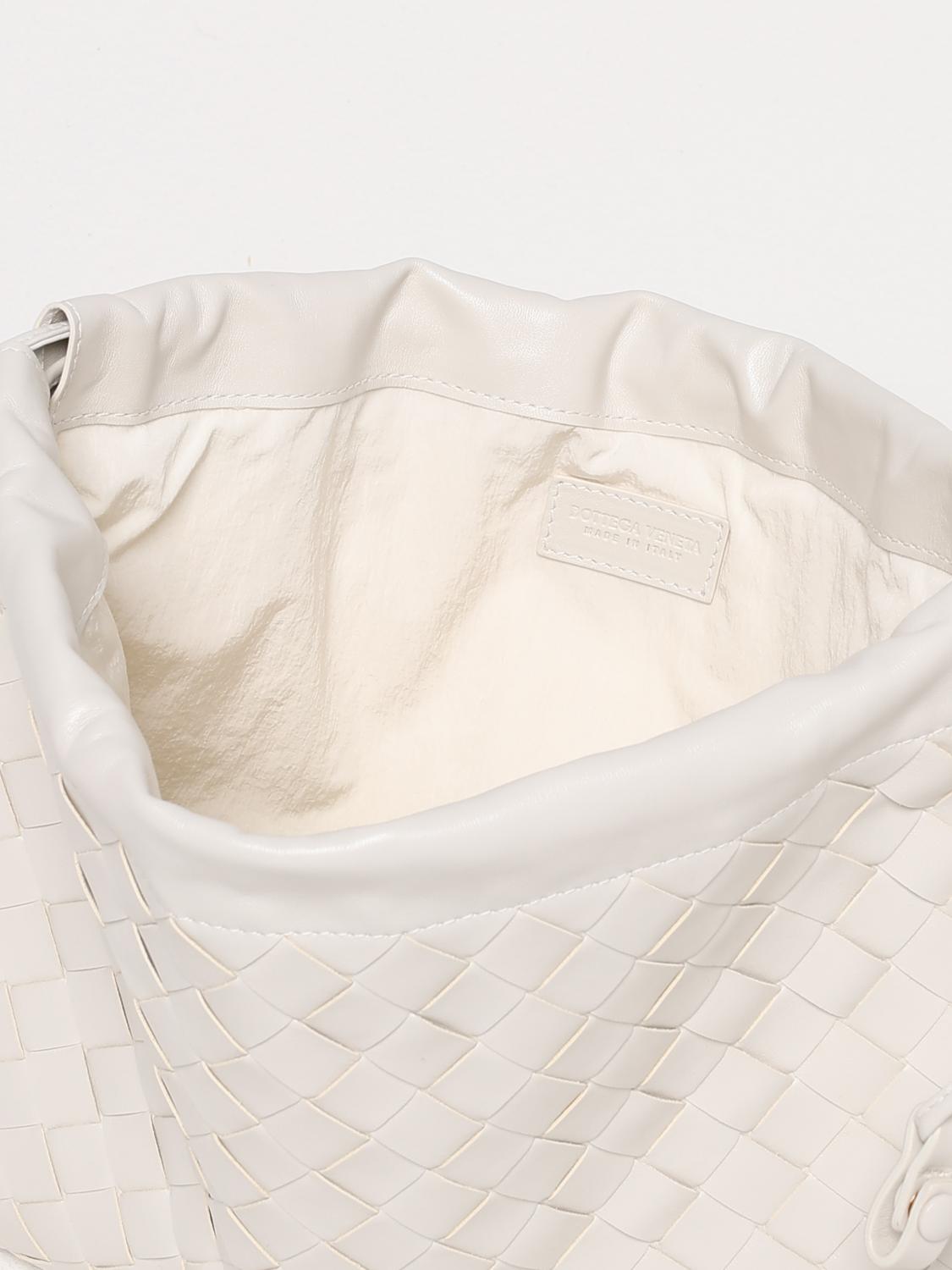 BOTTEGA VENETA BORSA A SPALLA: Borsa Dustbag Bottega Veneta in pelle intrecciata , Bianco - Img 5