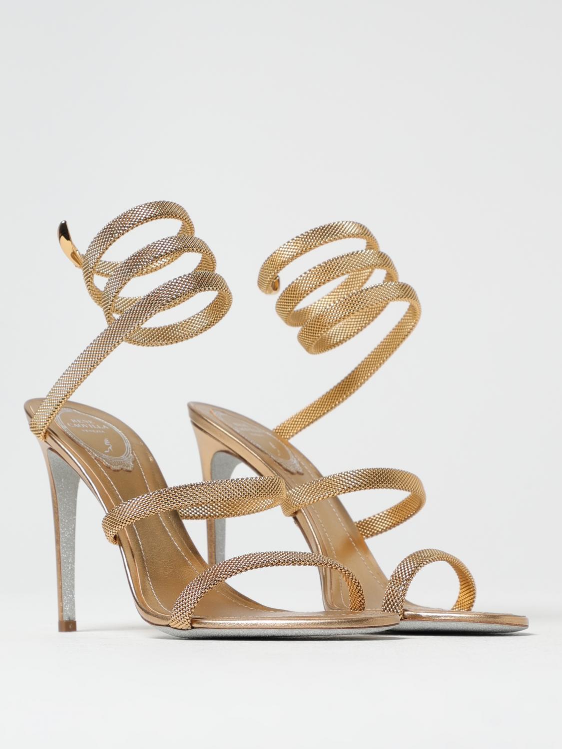 RENE CAOVILLA HEELED SANDALS: Shoes woman Rene Caovilla, Gold - Img 2