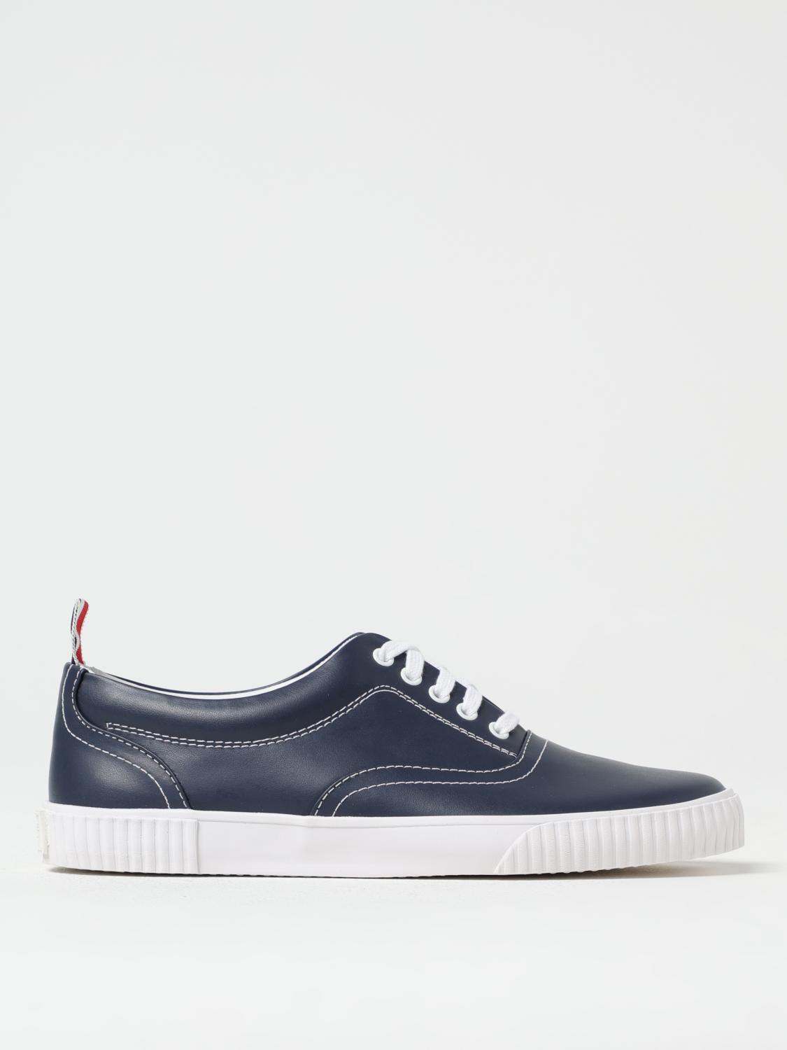 THOM BROWNE SNEAKERS: Sneakers Thom Browne in pelle , Blue Navy - Img 1