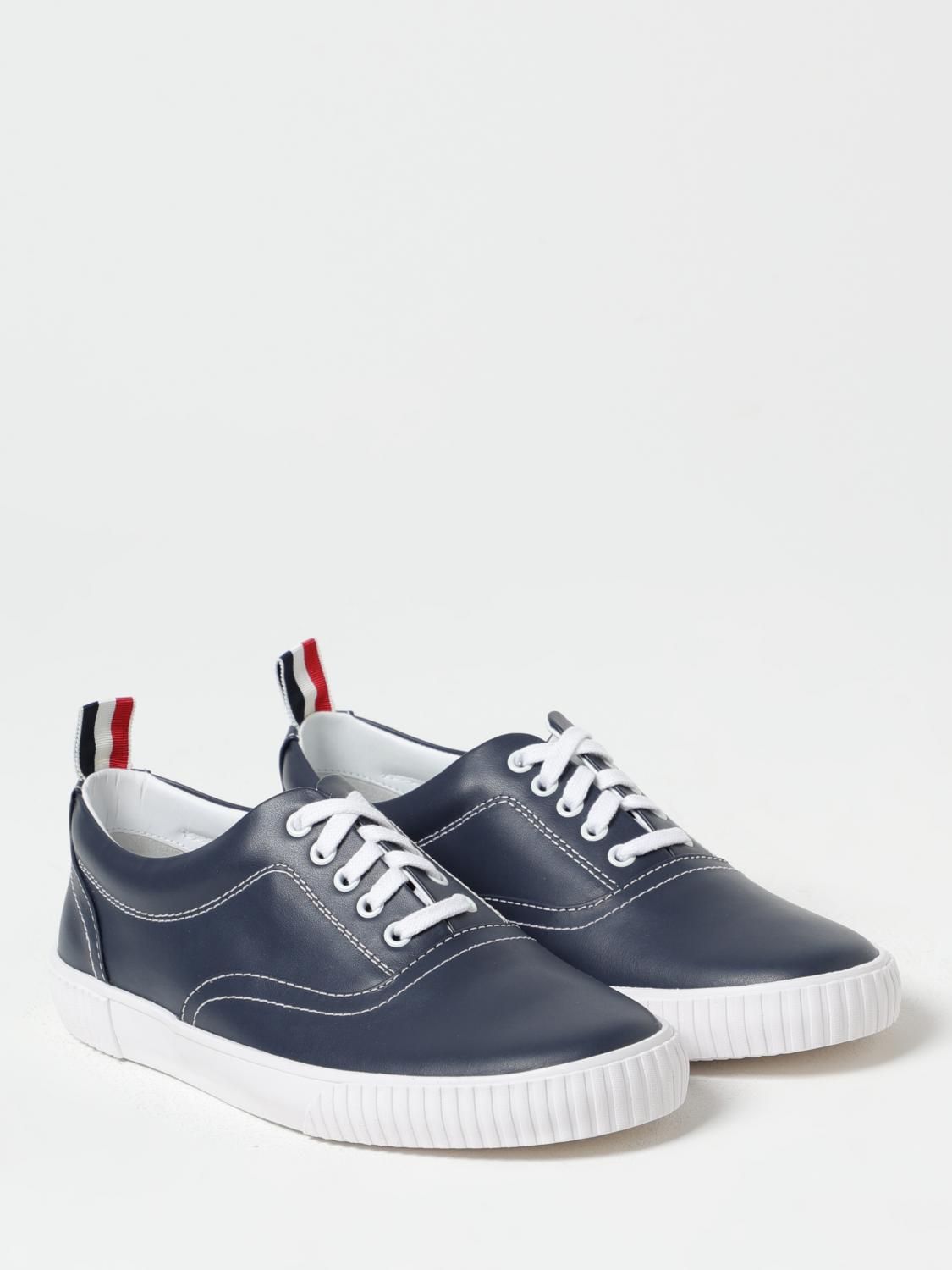 THOM BROWNE SNEAKERS: Sneakers Thom Browne in pelle , Blue Navy - Img 2