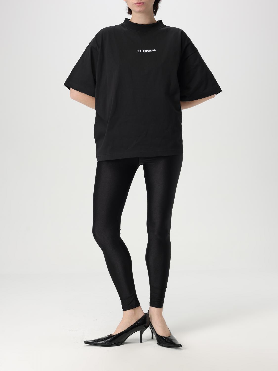 BALENCIAGA T-SHIRT: T-shirt oversize con logo Balenciaga, Nero - Img 2