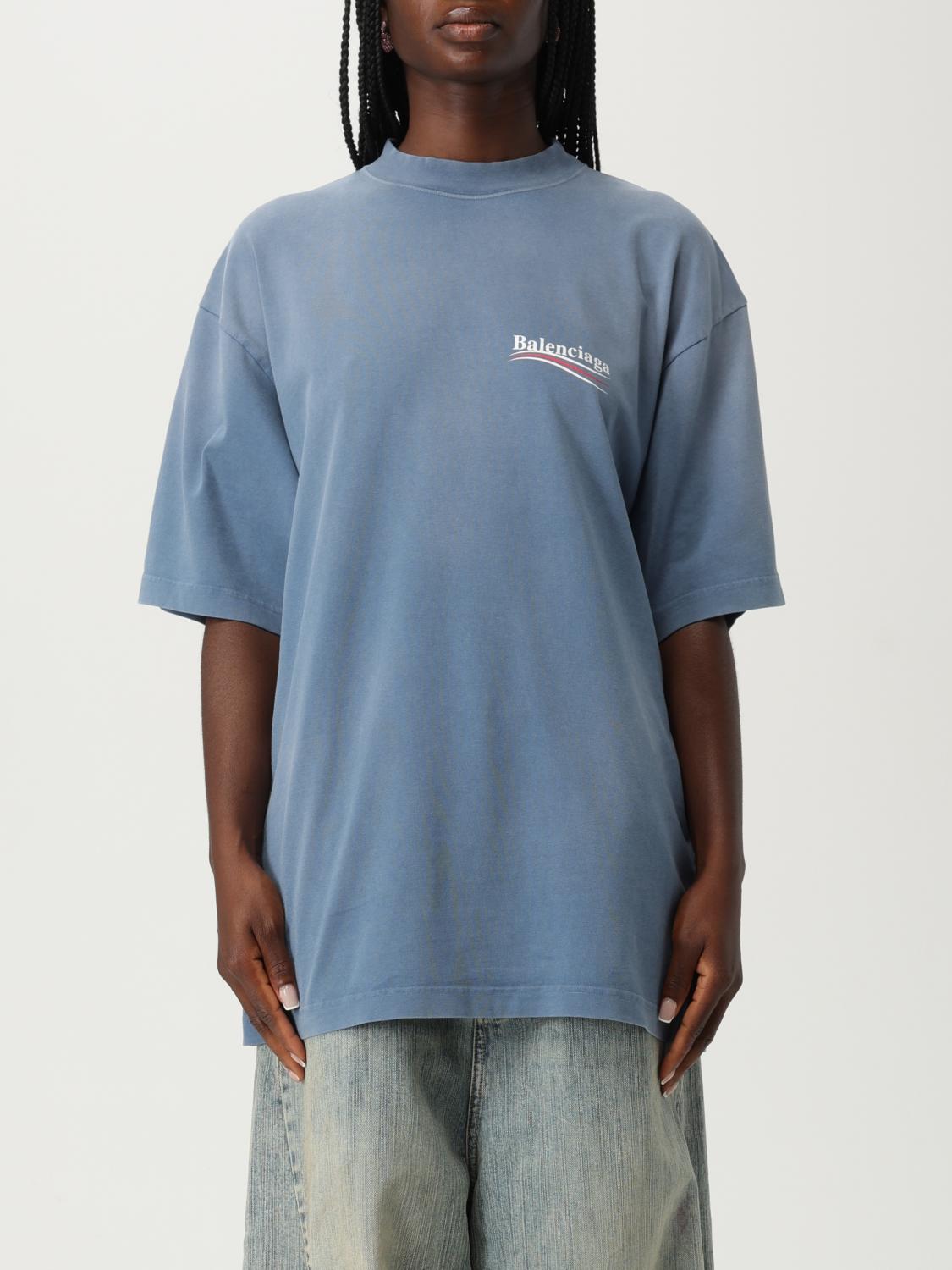 Balenciaga T-shirt woman - Blue | 764235TIV52 | GIGLIO.COM