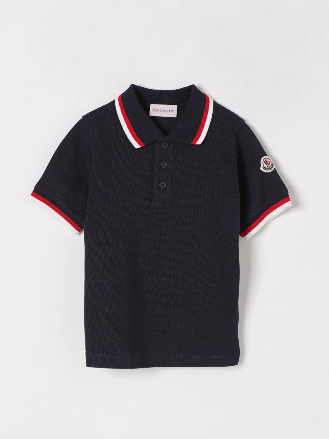 MONCLER POLO SHIRT: Polo shirt kids Moncler, Navy - Img 1