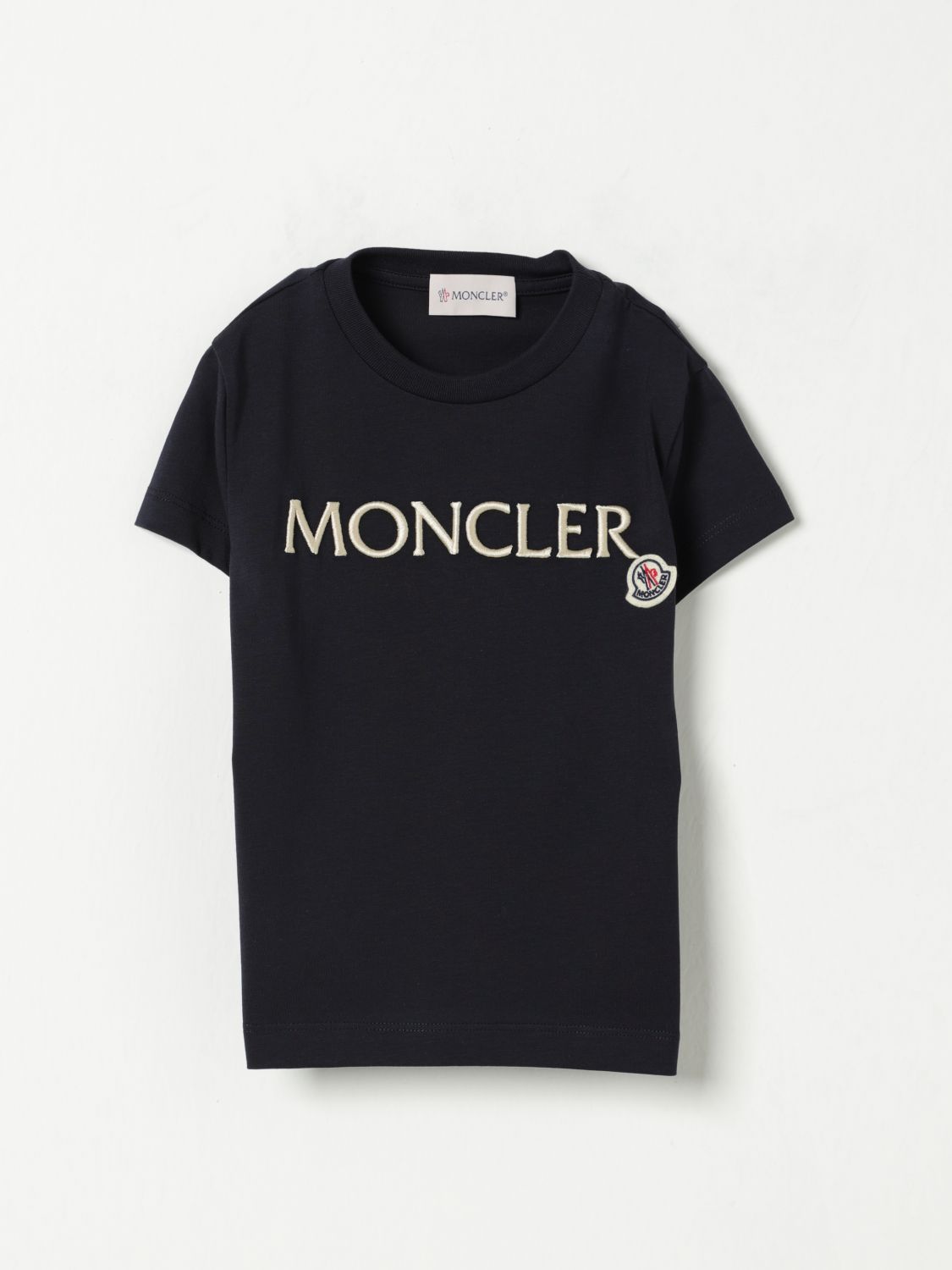 MONCLER Tシャツ: Tシャツ ボーイ Moncler, ネイビー - Img 1