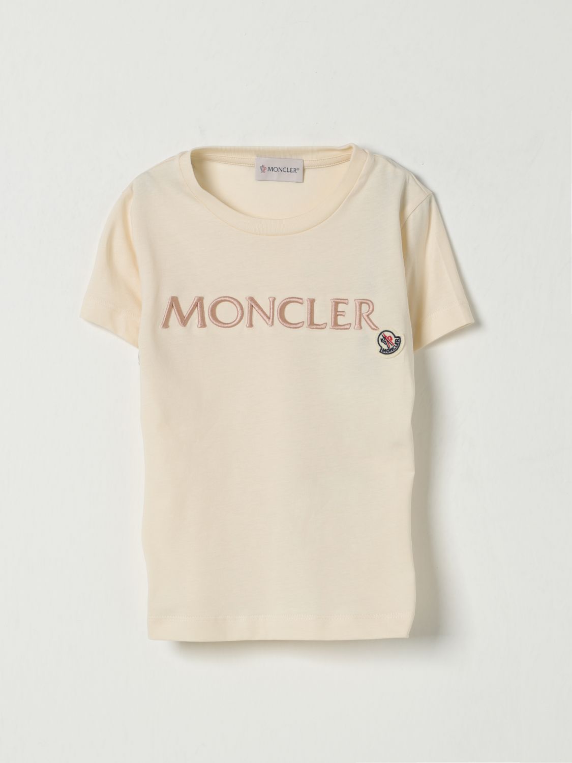 MONCLER T-SHIRT: T-shirt kinder Moncler, Yellow Cream - Img 1