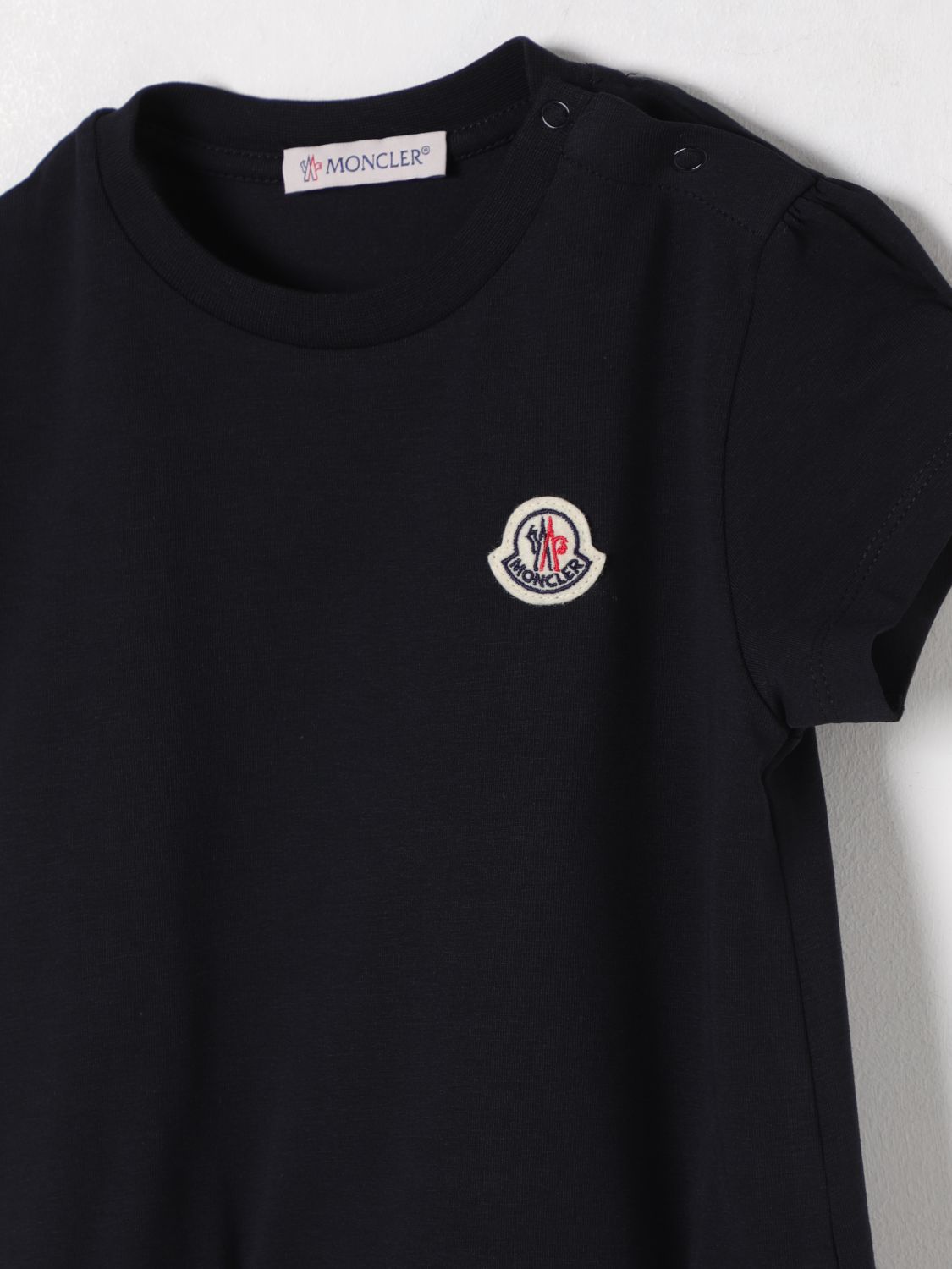 MONCLER ABITO: Abito in cotone con logo Moncler, Blue Navy - Img 3