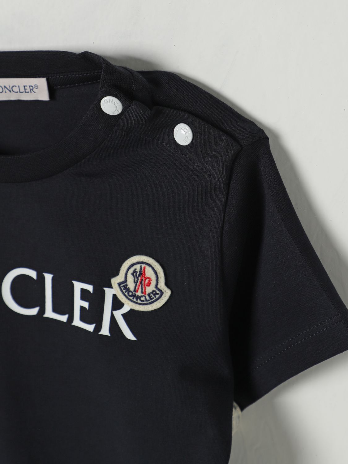 MONCLER ФУТБОЛКА: Футболка Детское Moncler, Темно-Синий - Img 3