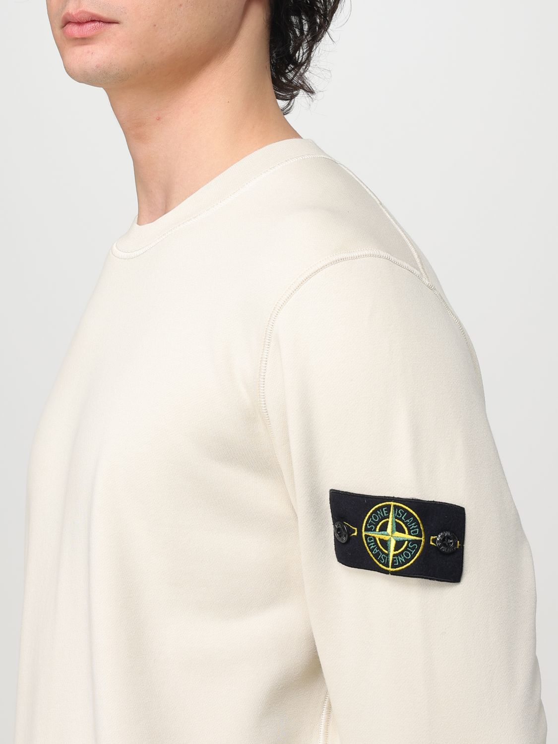 STONE ISLAND 스웨트셔츠: 스웨트셔츠 남성 Stone Island, 베이지 - Img 5