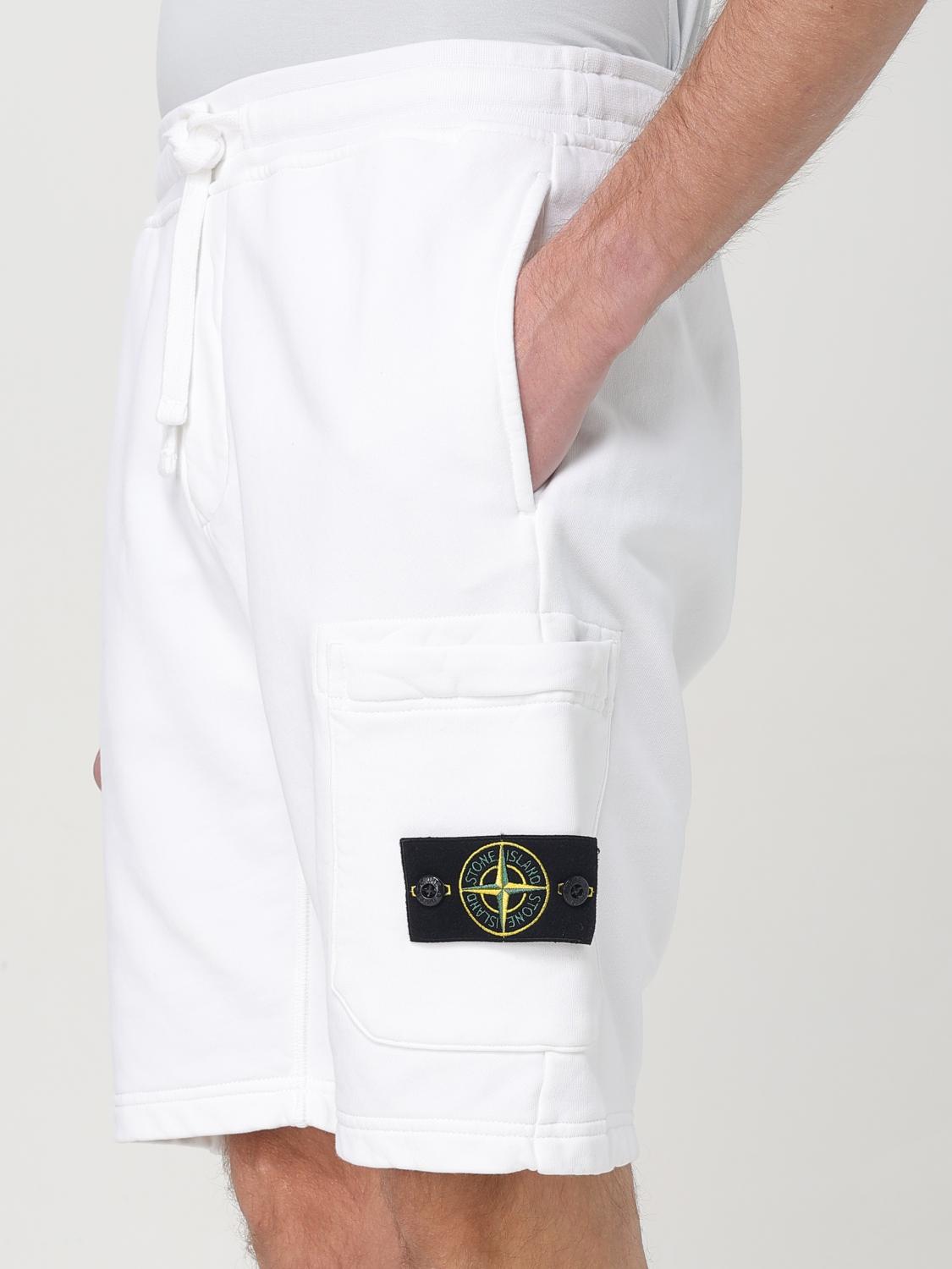 STONE ISLAND 쇼츠: 쇼츠 남성 Stone Island, 화이트 - Img 5