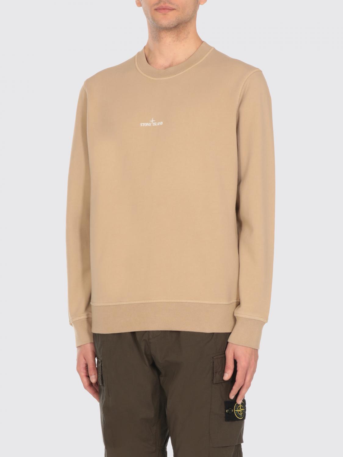 STONE ISLAND FELPA: Felpa Stone Island in cotone , Beige - Img 1