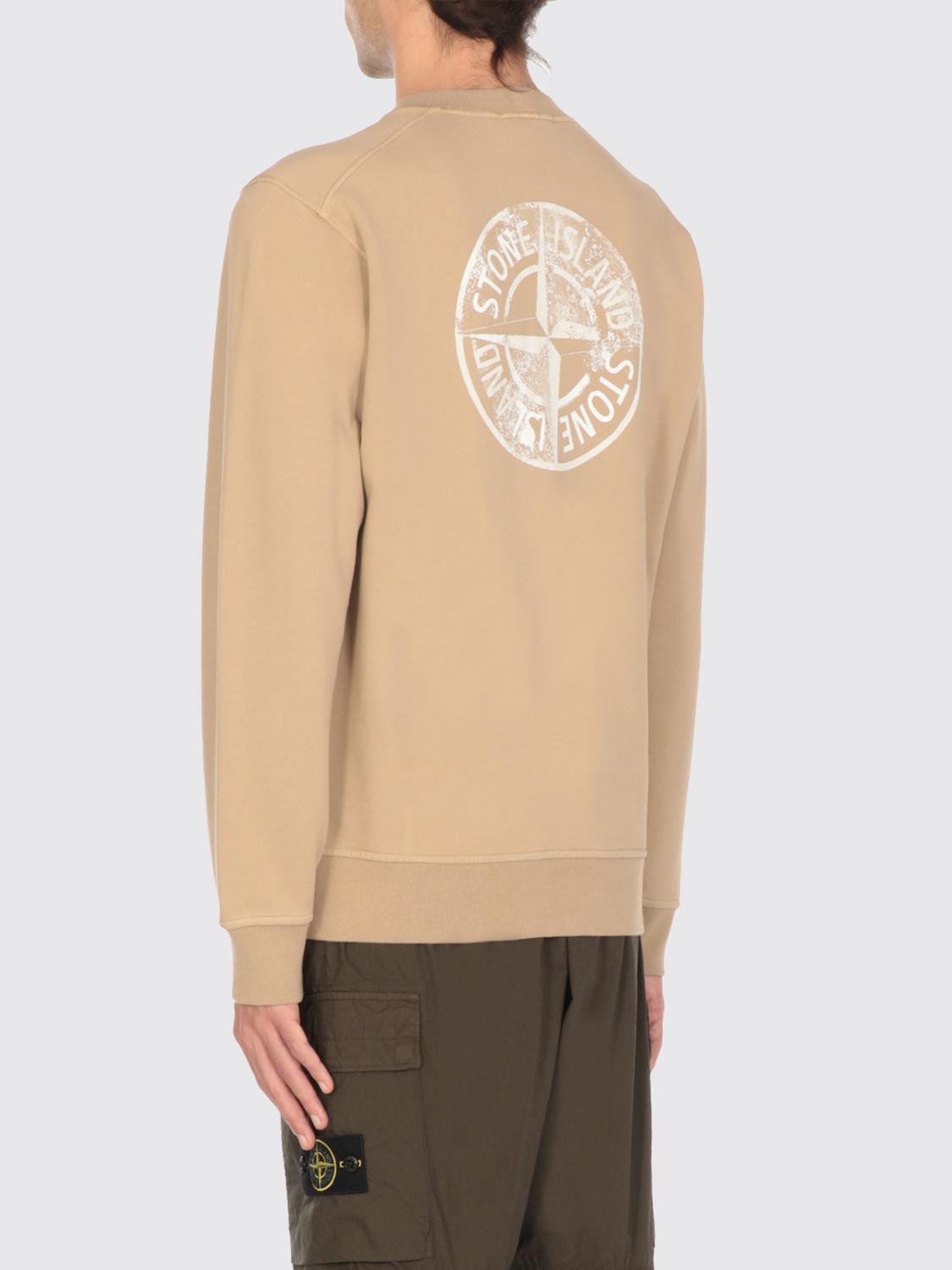 STONE ISLAND FELPA: Felpa Stone Island in cotone , Beige - Img 3