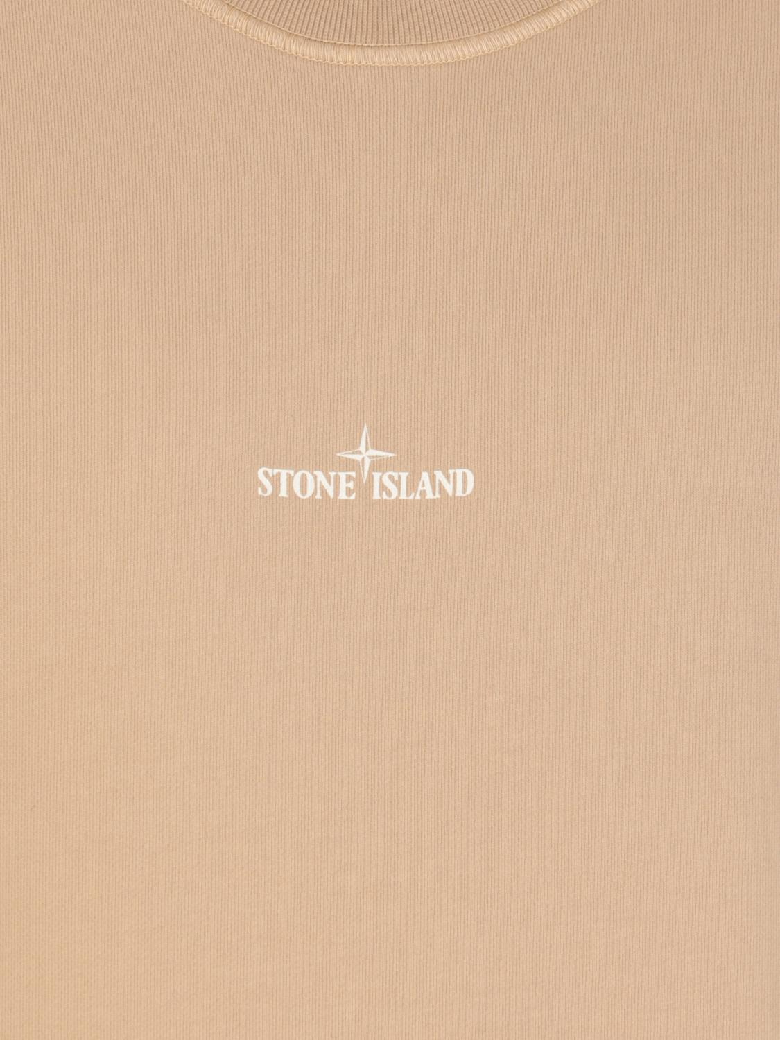 STONE ISLAND FELPA: Felpa Stone Island in cotone , Beige - Img 4