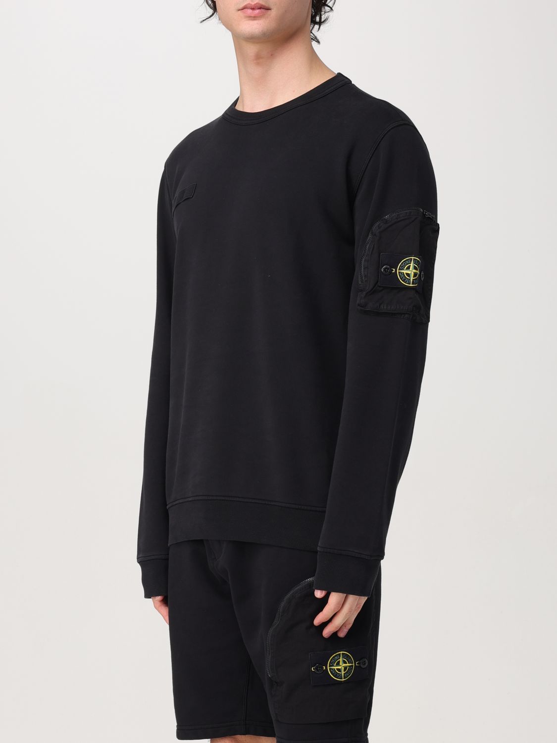 STONE ISLAND 卫衣: 卫衣 男士 Stone Island, 黑色 - Img 4