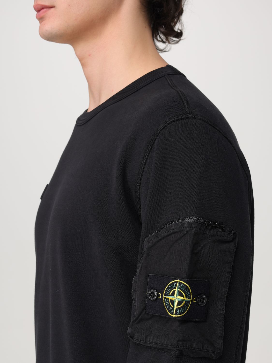 STONE ISLAND 卫衣: 卫衣 男士 Stone Island, 黑色 - Img 5