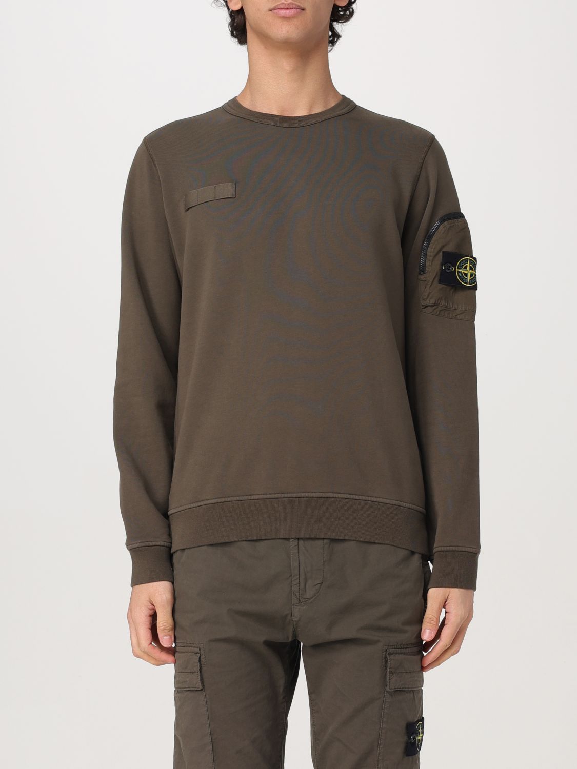 STONE ISLAND 스웨트셔츠: 스웨트셔츠 남성 Stone Island, 그린 - Img 1