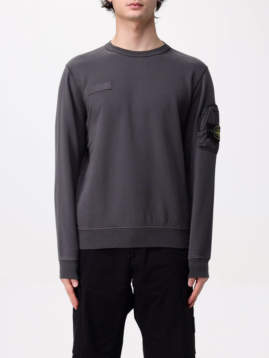 STONE ISLAND SWEATSHIRT: Sweatshirt homme Stone Island, Anthracite - Img 1