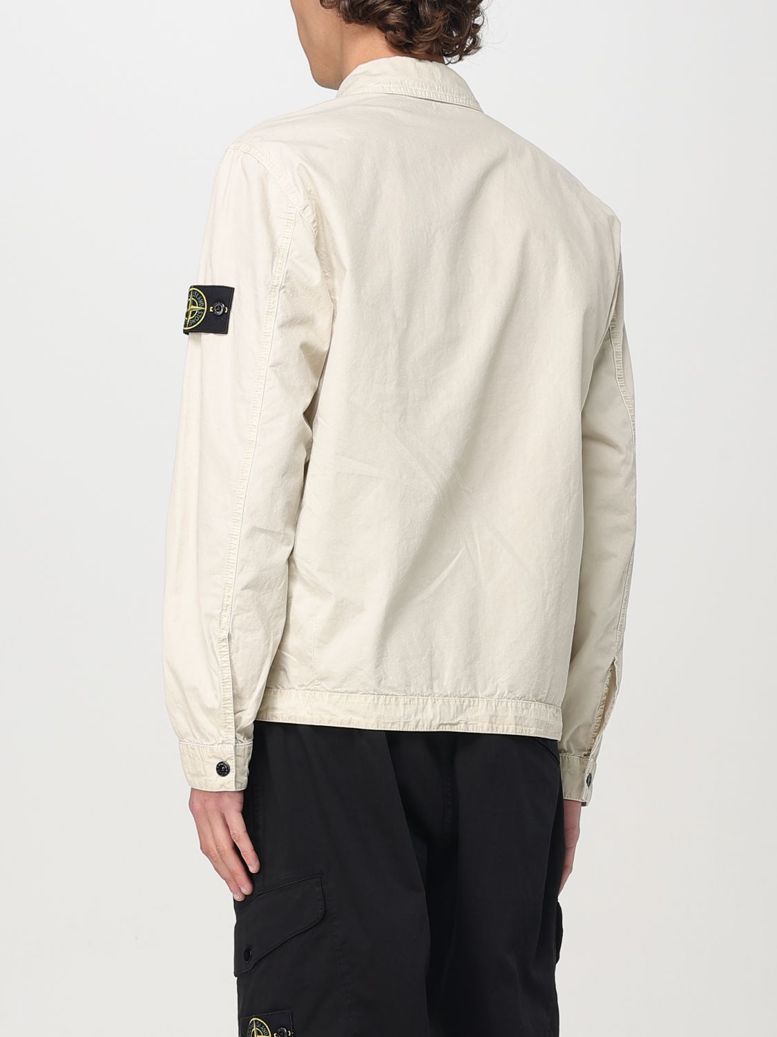 STONE ISLAND 衬衫: 衬衫 男士 Stone Island, 沙色 - Img 3