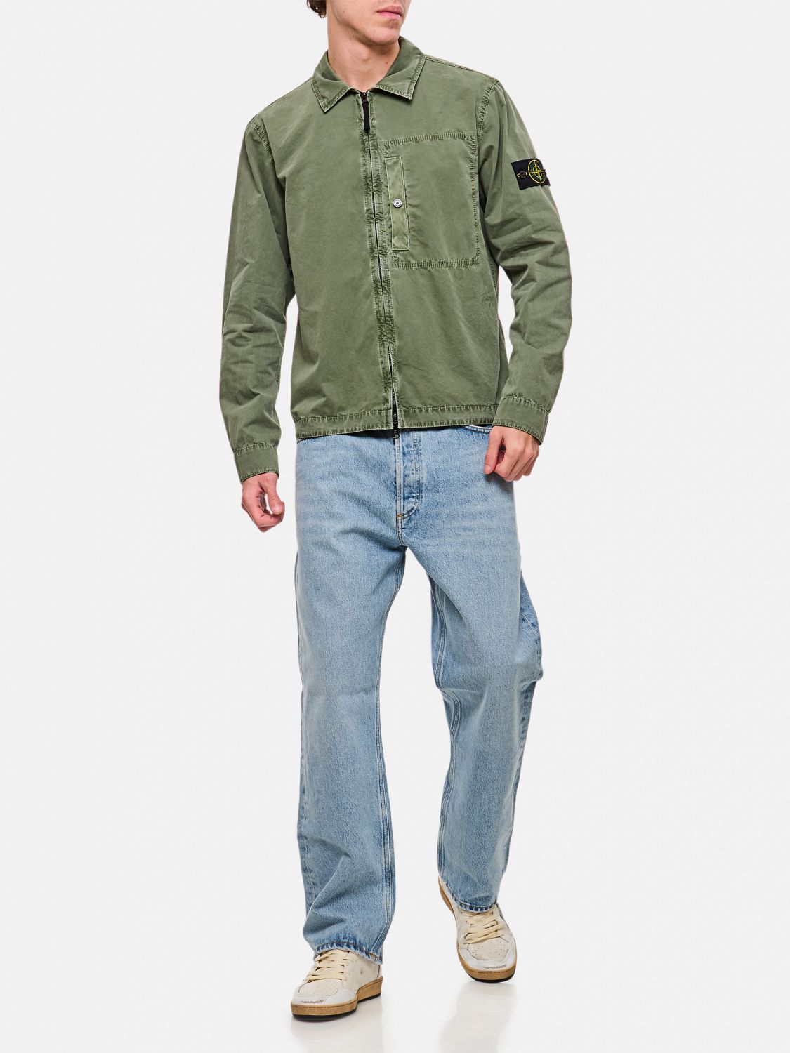 STONE ISLAND CHEMISE: Chemise homme Stone Island, Vert Mousse - Img 2