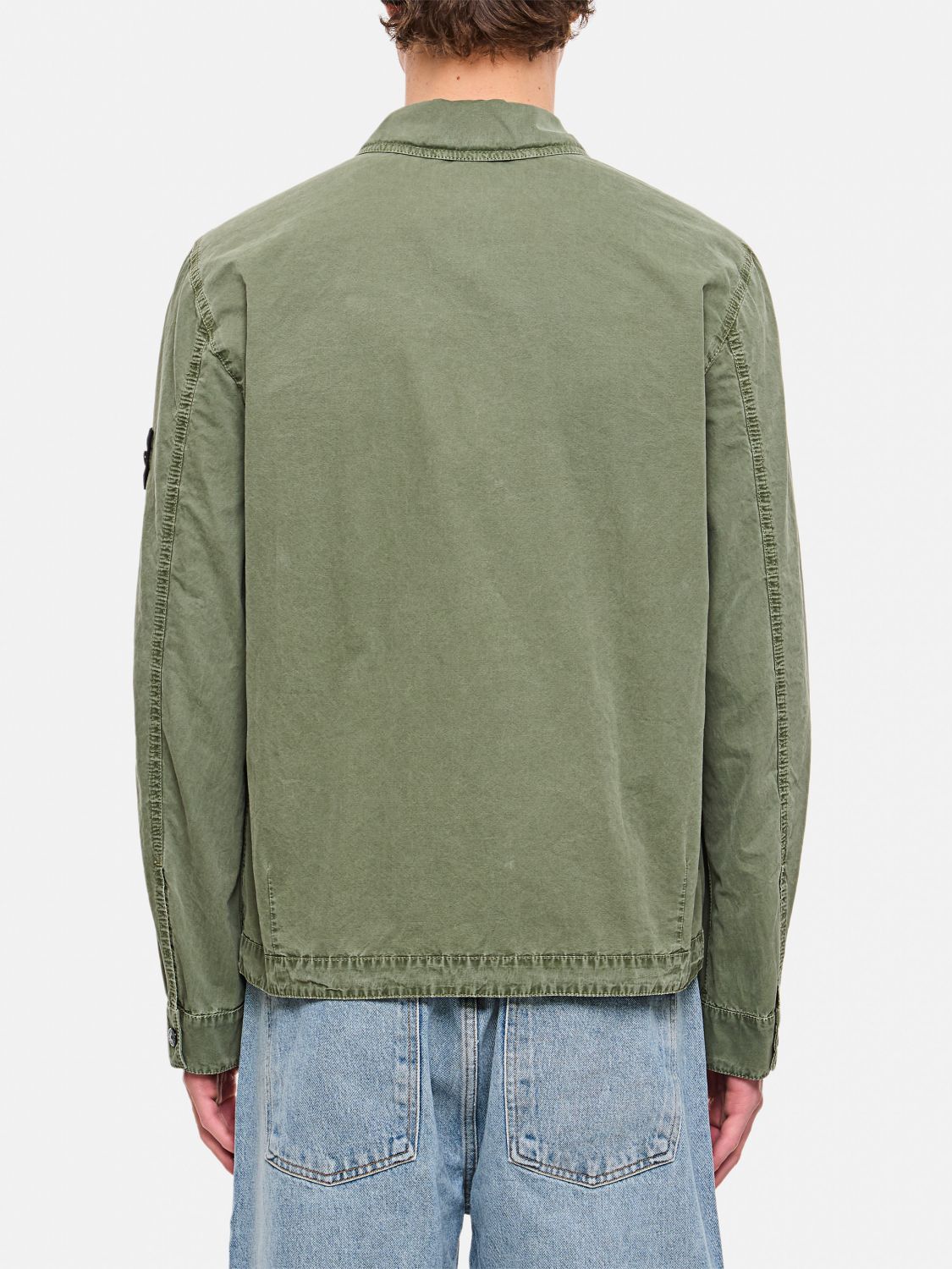 STONE ISLAND CHEMISE: Chemise homme Stone Island, Vert Mousse - Img 3