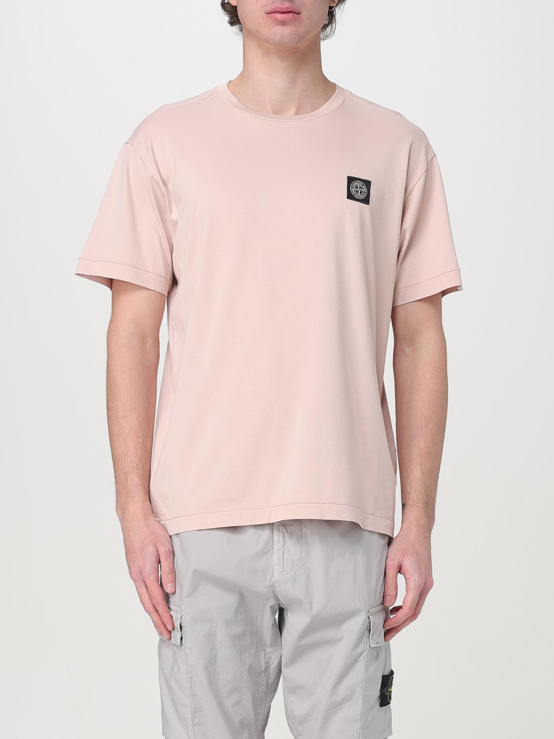 STONE ISLAND T-SHIRT: T-shirt men Stone Island, Pink - Img 1