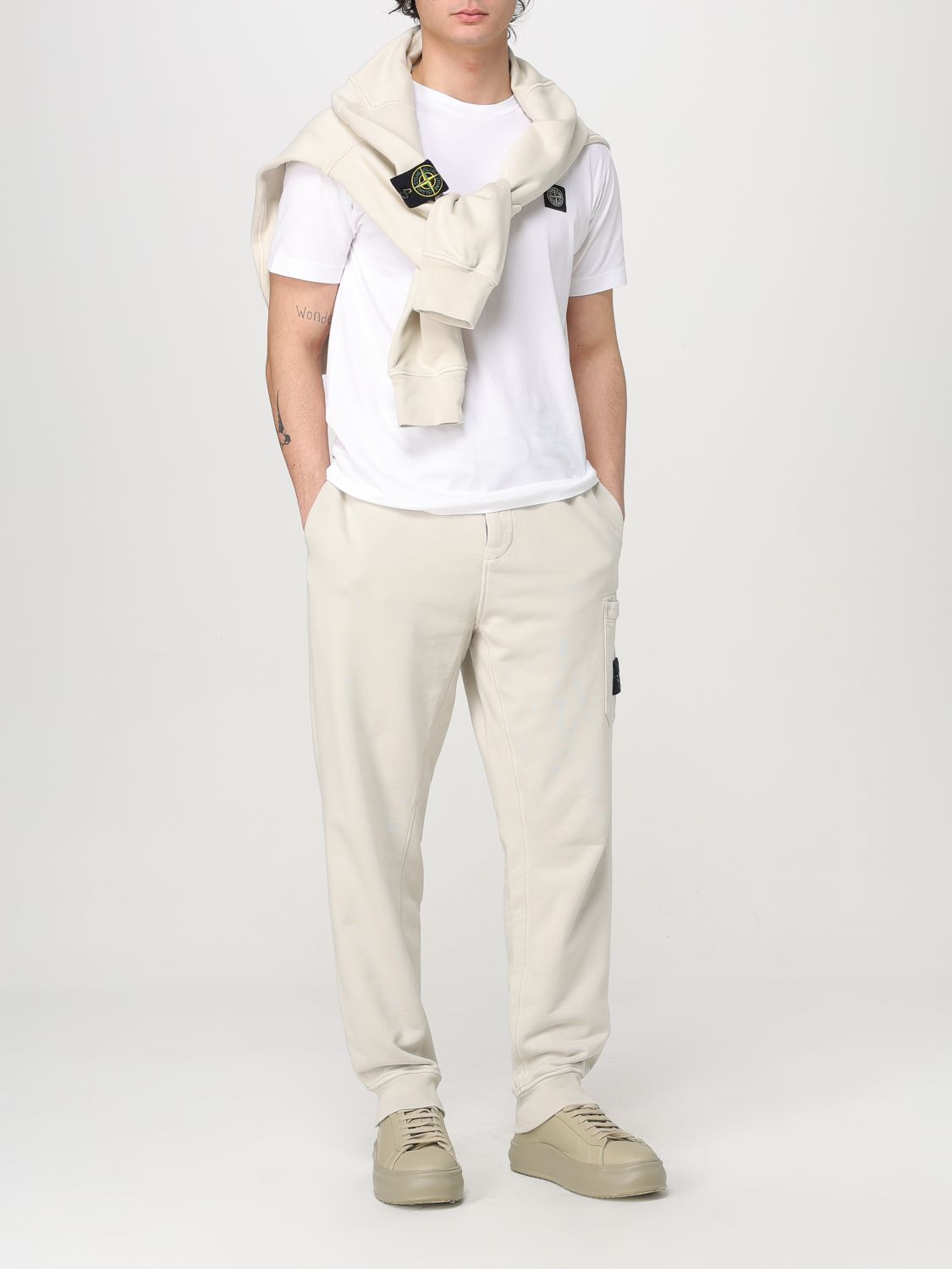 STONE ISLAND T-SHIRT: T-shirt men Stone Island, Ivory - Img 2