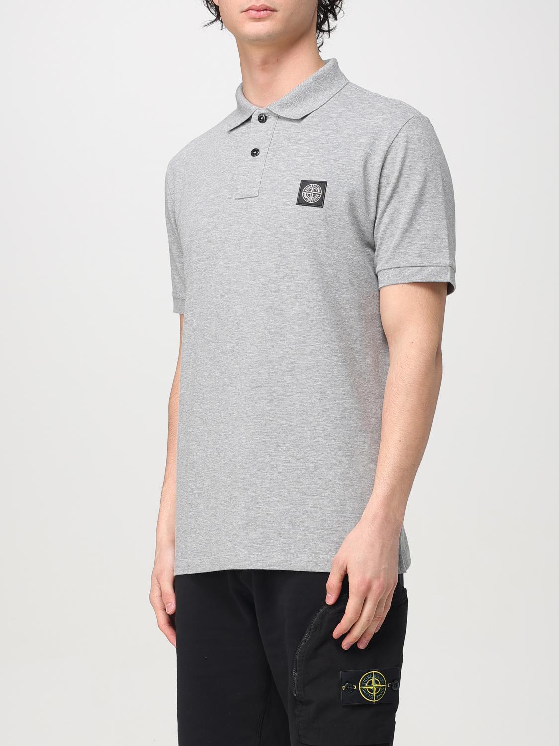 STONE ISLAND POLO: Polo in cotone biologico piquet Stone Island, Grigio - Img 4