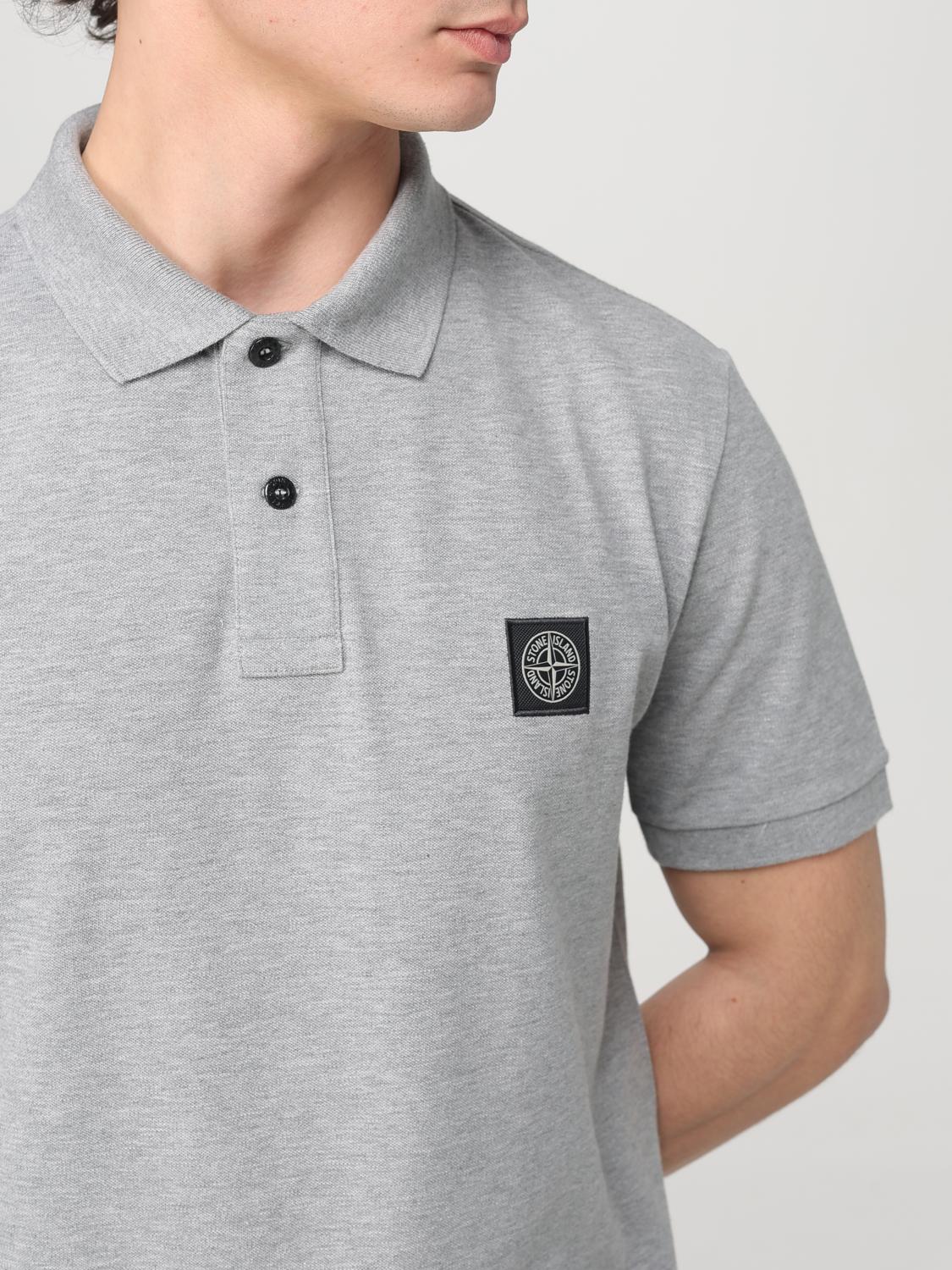 STONE ISLAND POLO: Polo in cotone biologico piquet Stone Island, Grigio - Img 5