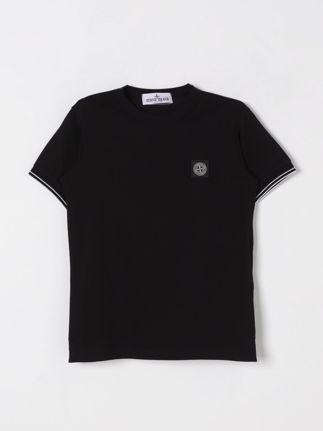 STONE ISLAND JUNIOR T-SHIRT: T-shirt kids Stone Island Junior, Black - Img 1