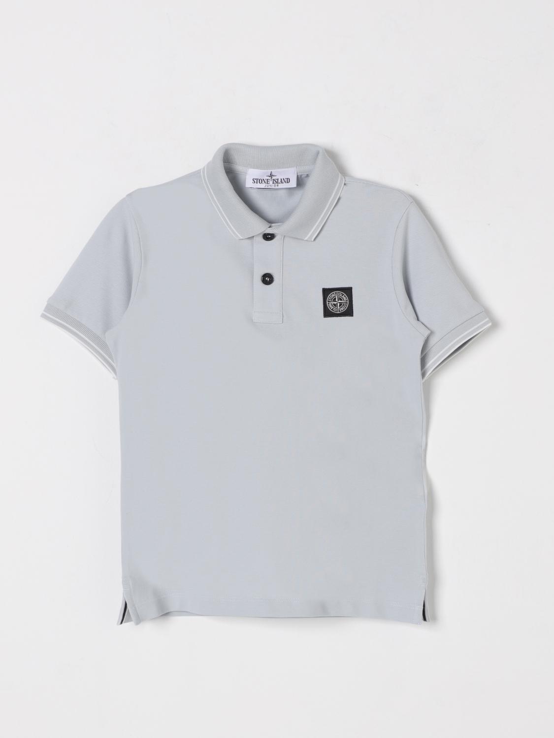 STONE ISLAND JUNIOR POLO SHIRT: Polo shirt kids Stone Island Junior, Gnawed Blue - Img 1