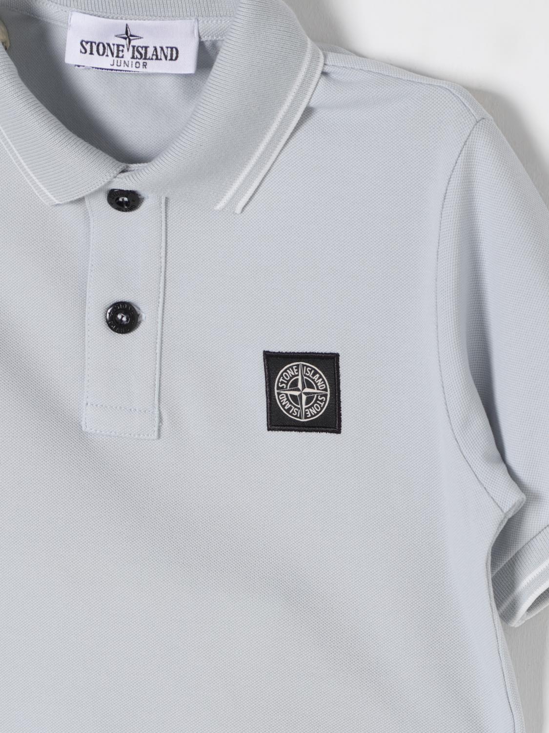 STONE ISLAND JUNIOR POLO SHIRT: Polo shirt kids Stone Island Junior, Gnawed Blue - Img 3