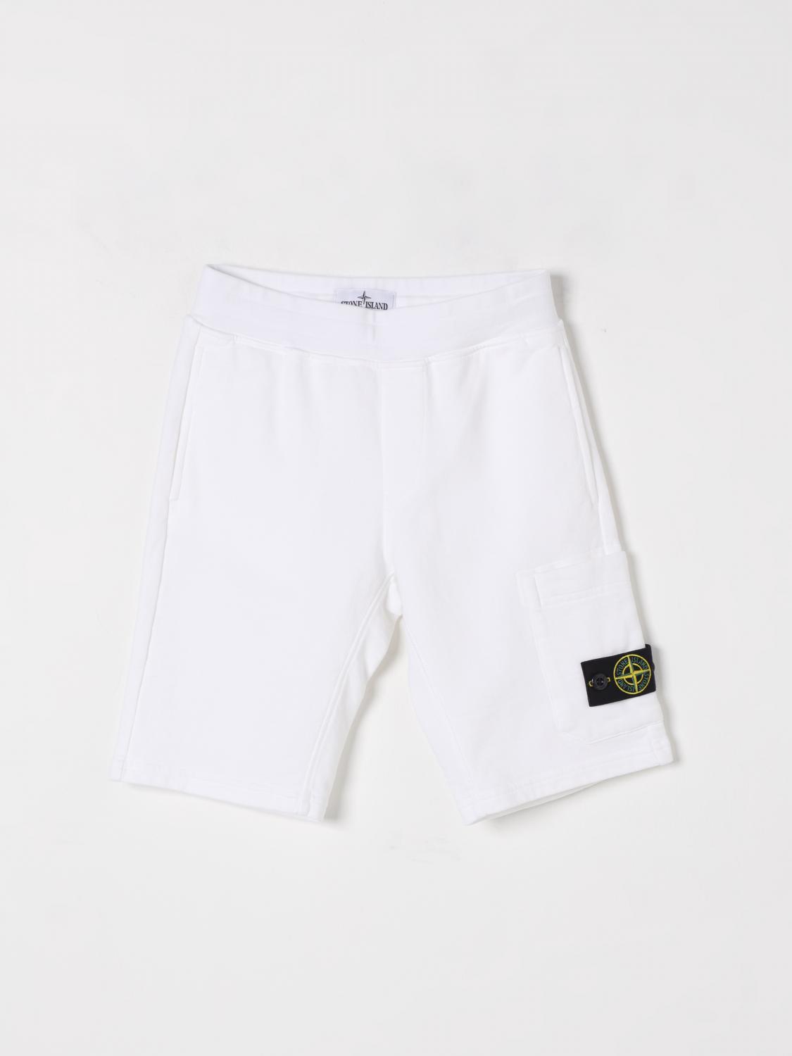 STONE ISLAND JUNIOR PANTACOURT: Pantacourt enfant Stone Island Junior, Blanc - Img 1