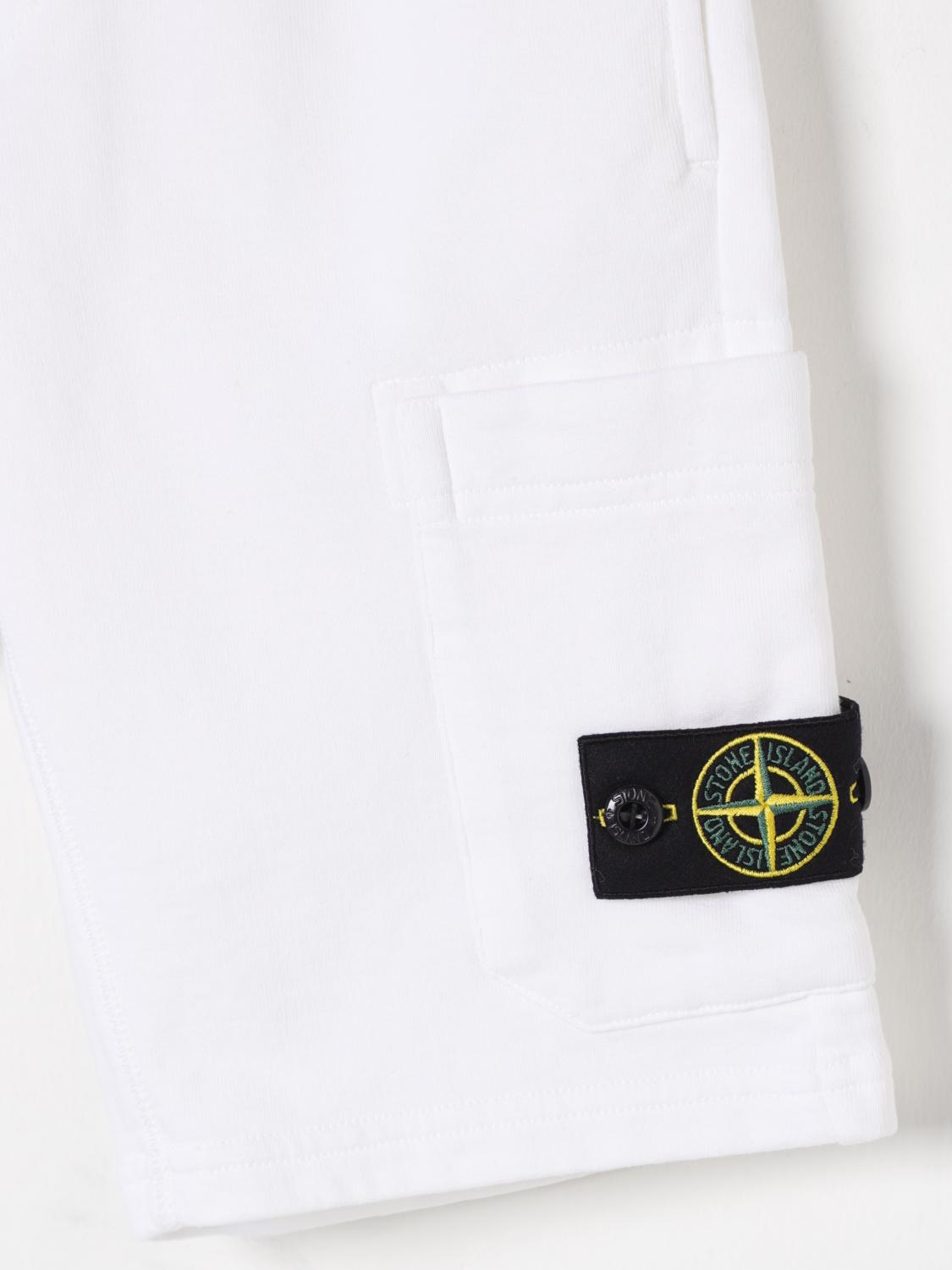 STONE ISLAND JUNIOR PANTACOURT: Pantacourt enfant Stone Island Junior, Blanc - Img 3