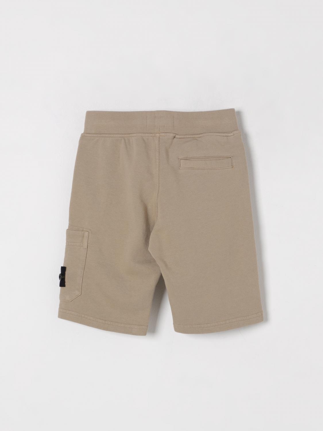 STONE ISLAND JUNIOR PANTALONCINO: Pantaloncino sportivo in cotone Stone Island Junior, Beige - Img 2