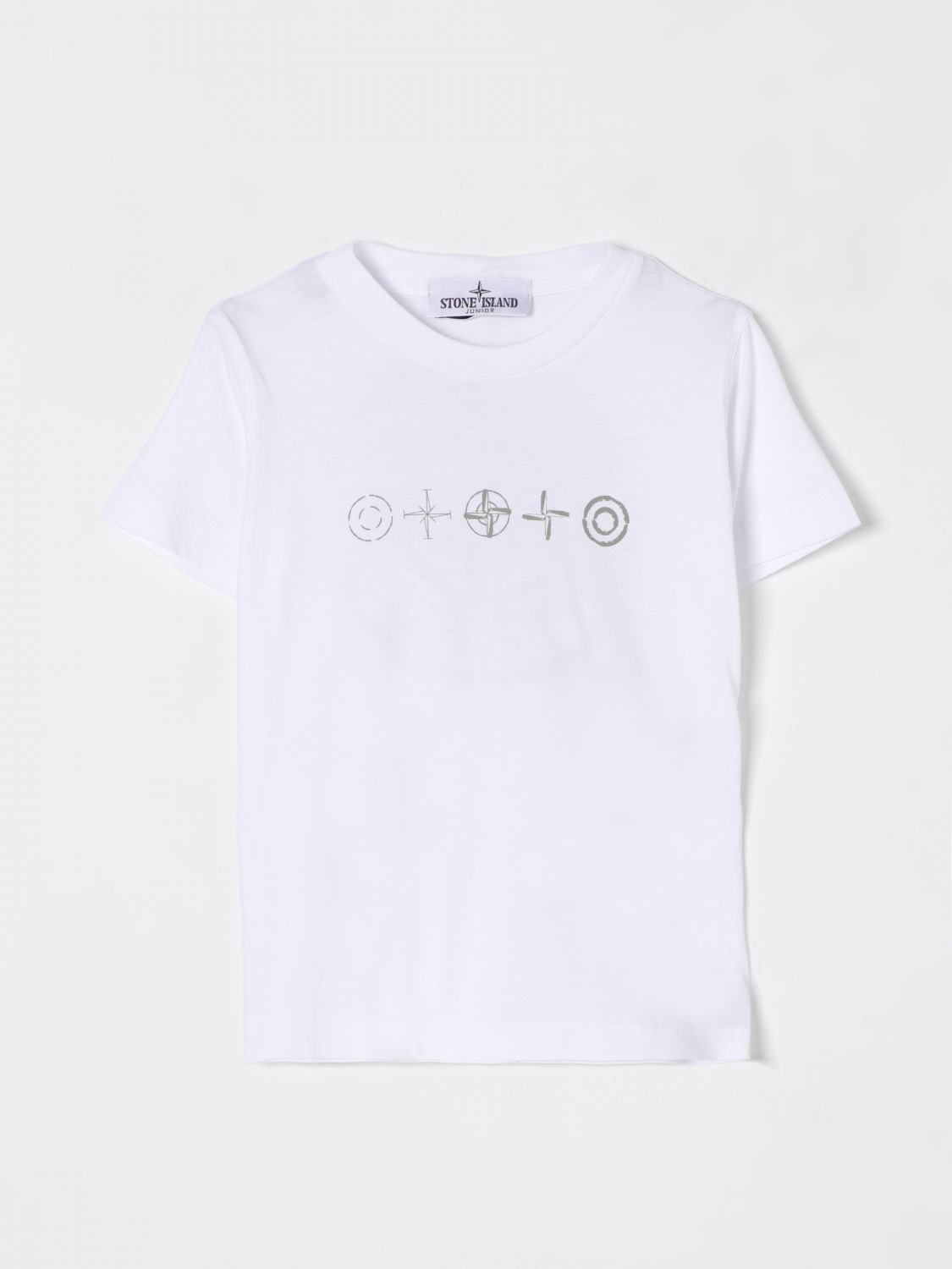 STONE ISLAND JUNIOR T-SHIRT: T-shirt kids Stone Island Junior, White - Img 1