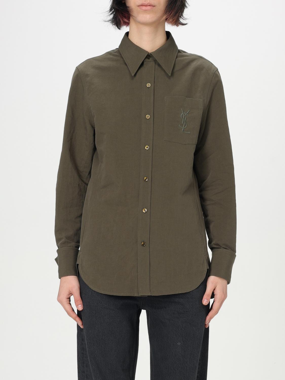 SAINT LAURENT CAMISA: Camisa mujer Saint Laurent, Kaki - Img 1