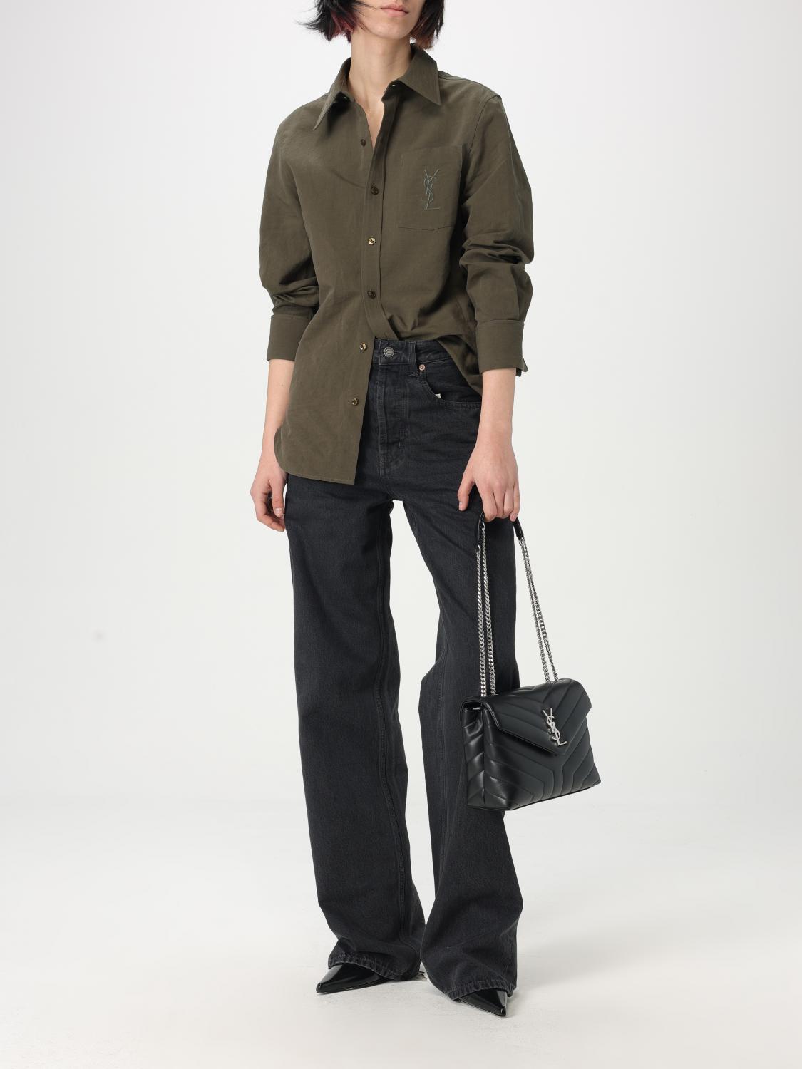 SAINT LAURENT CAMISA: Camisa mujer Saint Laurent, Kaki - Img 2