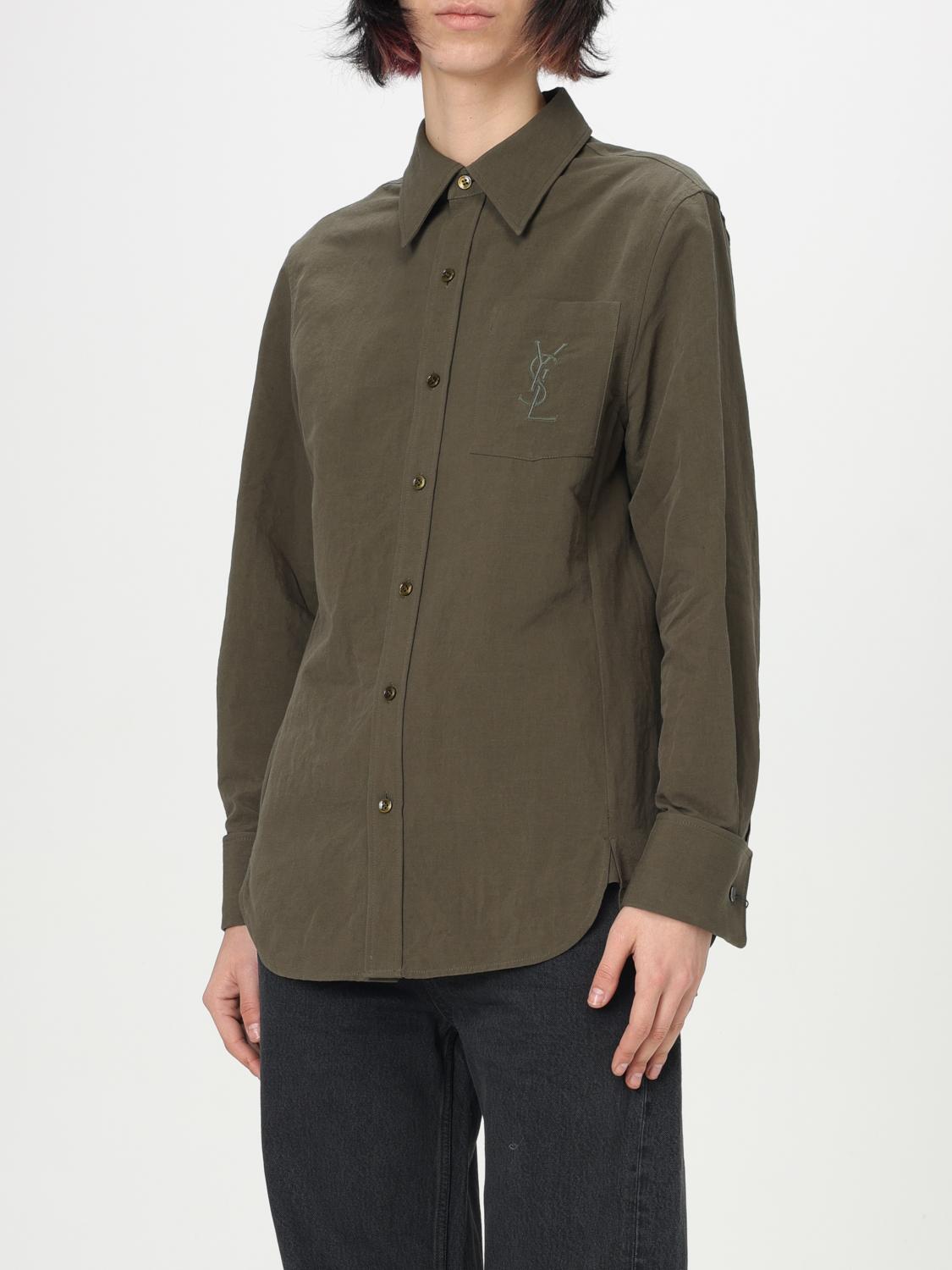 SAINT LAURENT CAMISA: Camisa mujer Saint Laurent, Kaki - Img 4