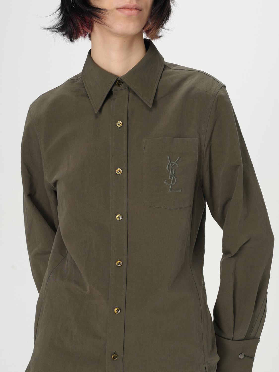 SAINT LAURENT CAMISA: Camisa mujer Saint Laurent, Kaki - Img 5
