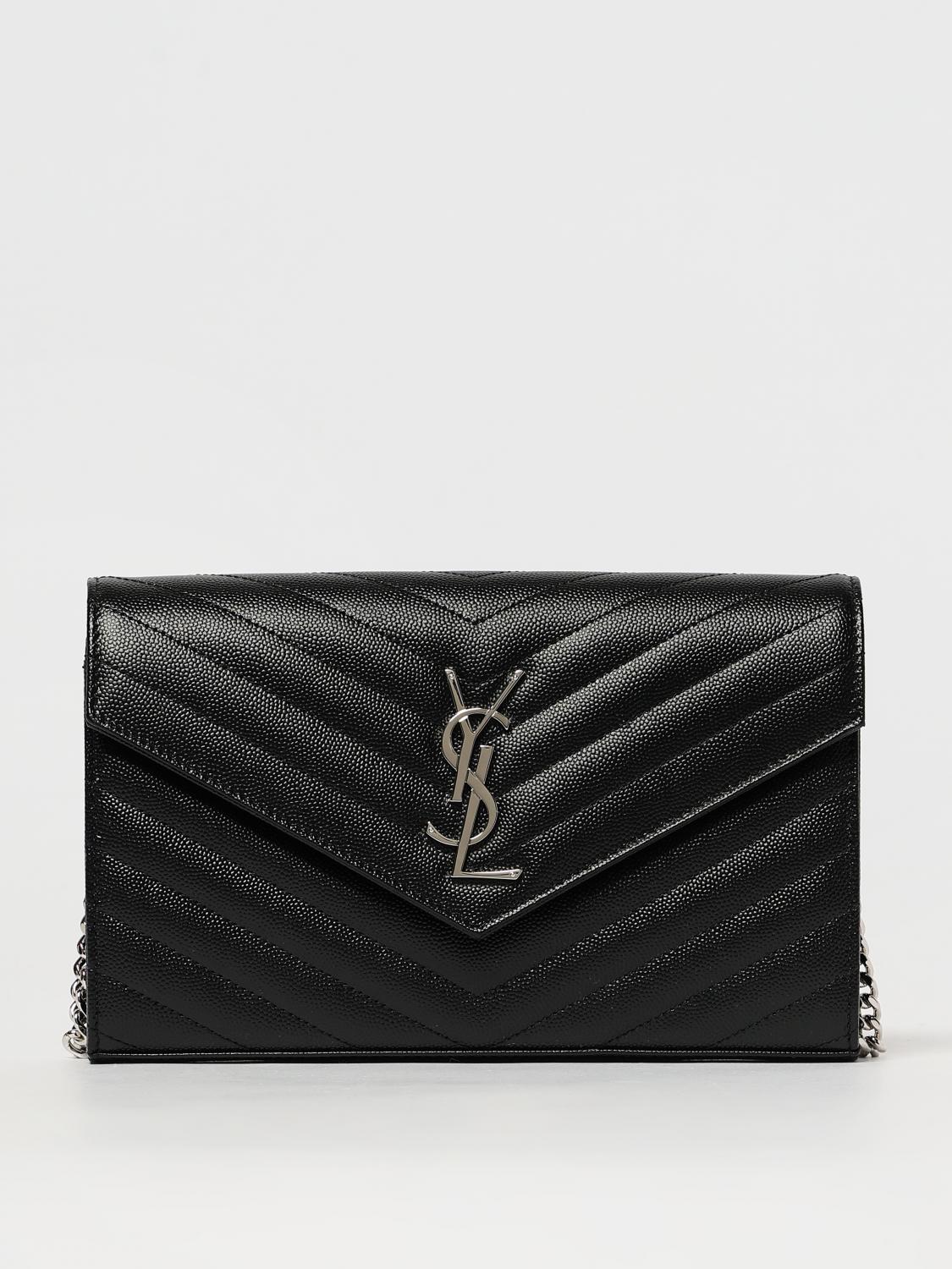 SAINT LAURENT BORSA MINI: Borsa Cassandre Saint Laurent in grain de poudre trapuntata chevron , Nero - Img 1