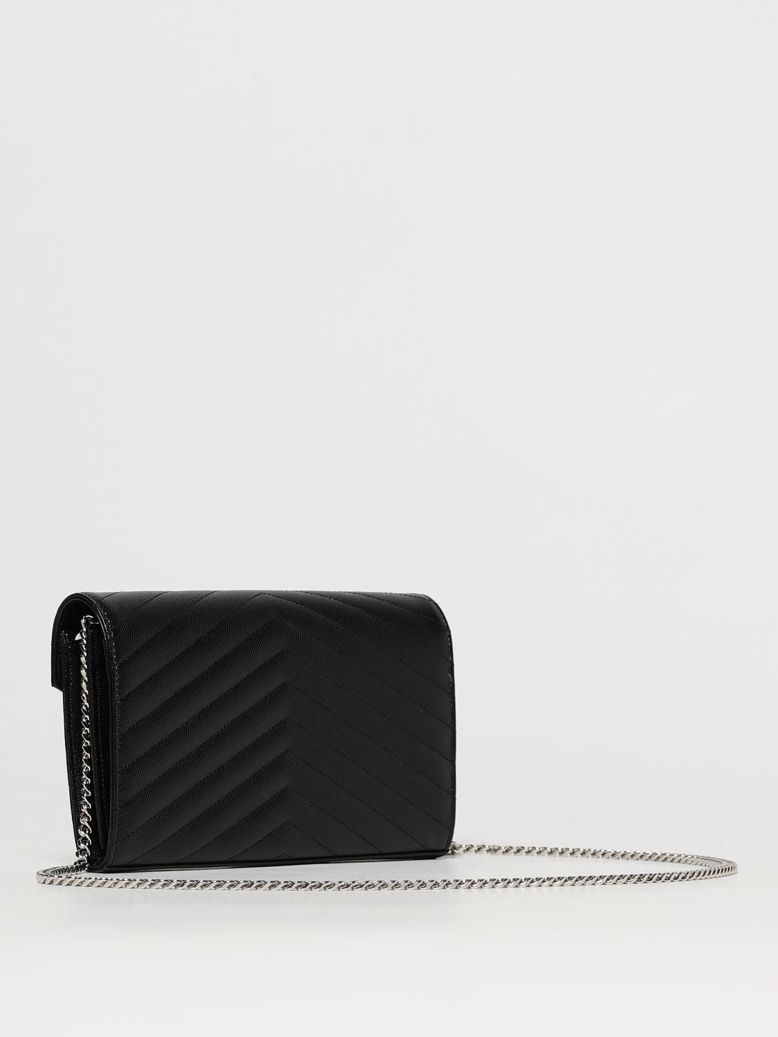 SAINT LAURENT BORSA MINI: Borsa Cassandre Saint Laurent in grain de poudre trapuntata chevron , Nero - Img 3
