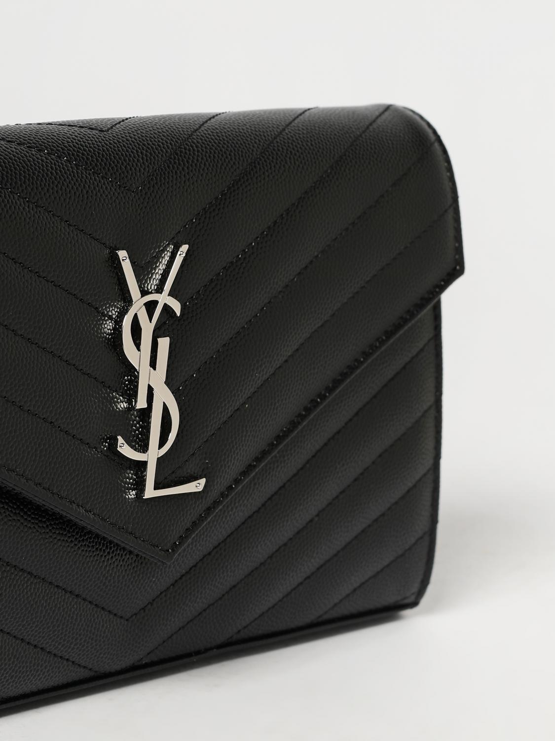 SAINT LAURENT BORSA MINI: Borsa Cassandre Saint Laurent in grain de poudre trapuntata chevron , Nero - Img 4
